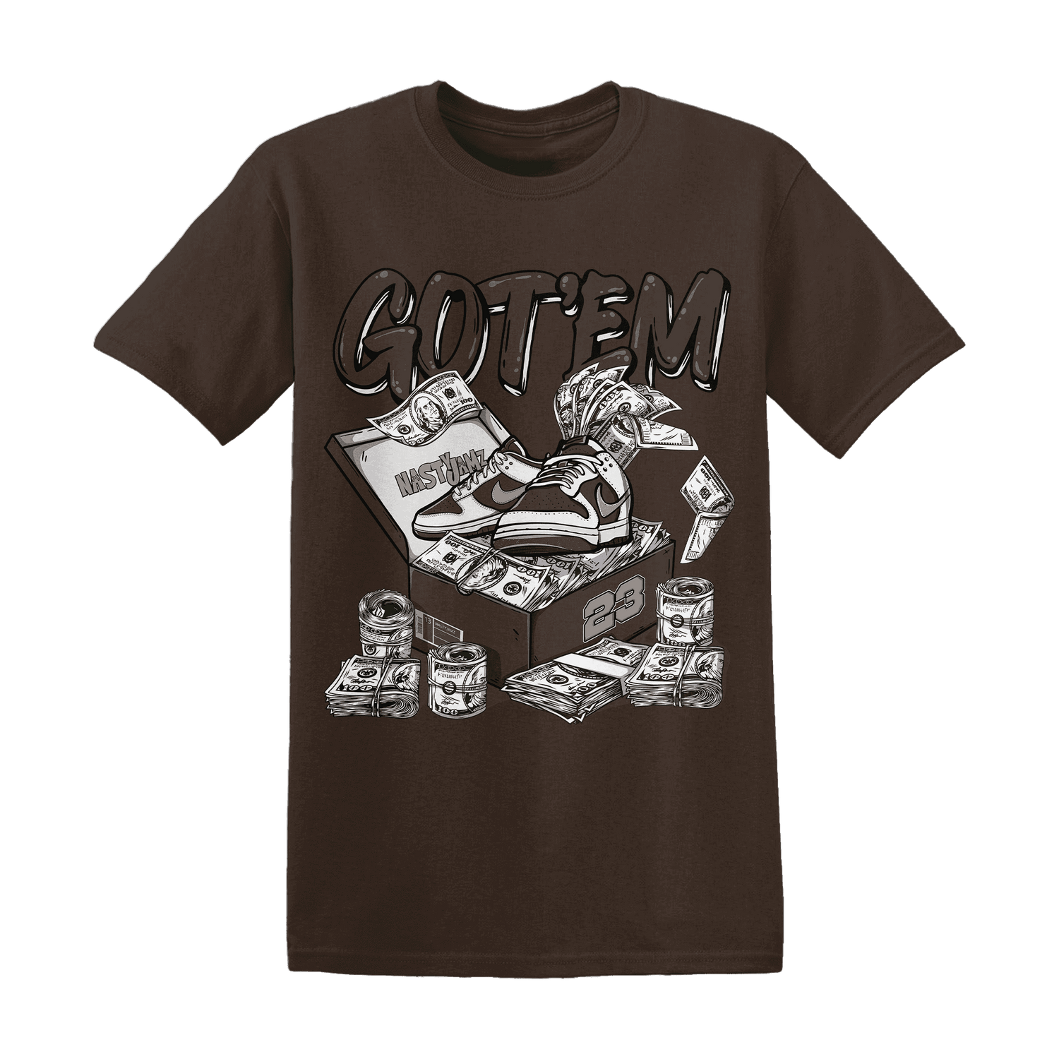 Dunk Low Baroque Brown T Shirt Match Dollar Sneaker Box - NastyJamz