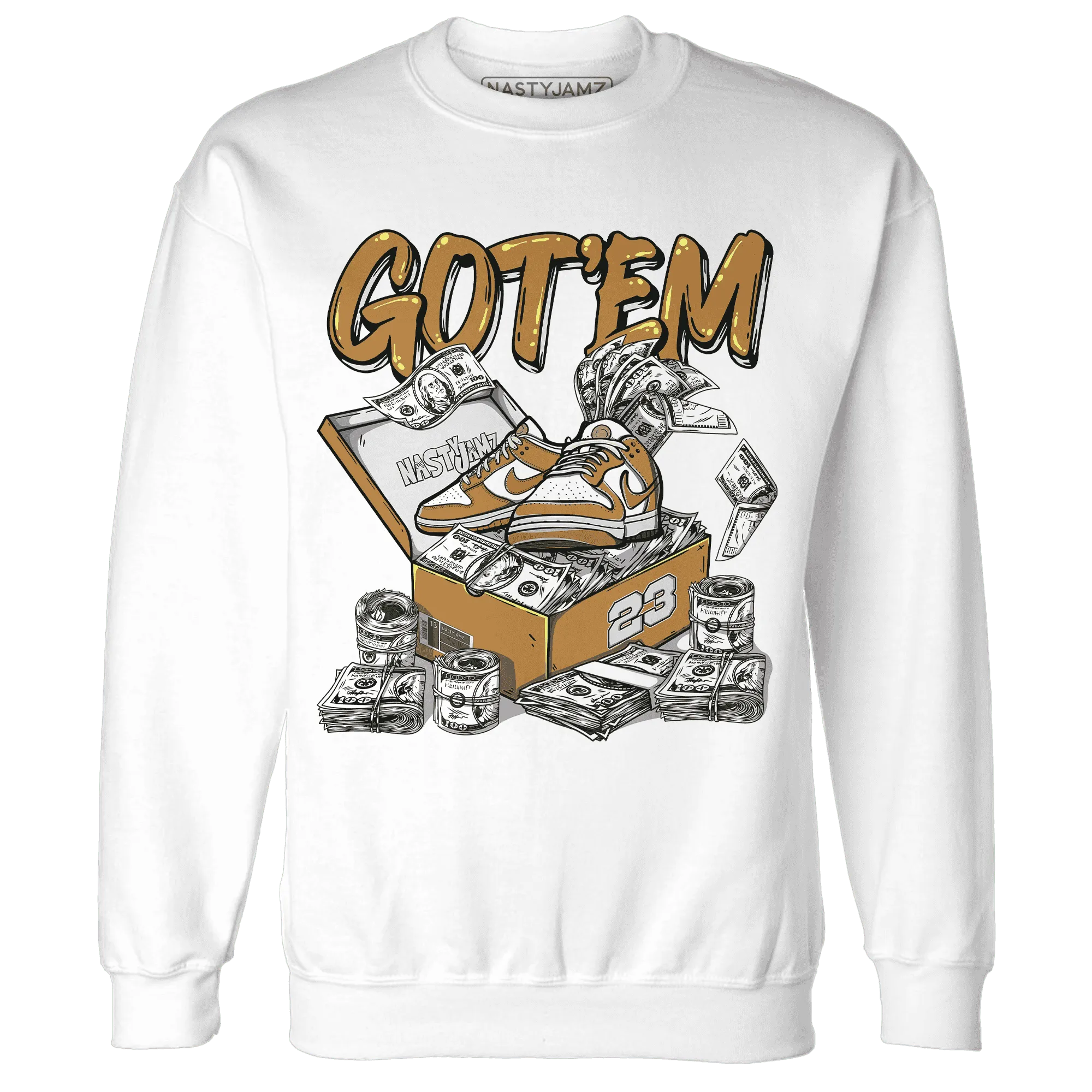 Dunk-Low-Retro-Wheat-Orange-NastyJamz-Sweatshirt-Match-Dollar-Sneaker-Box