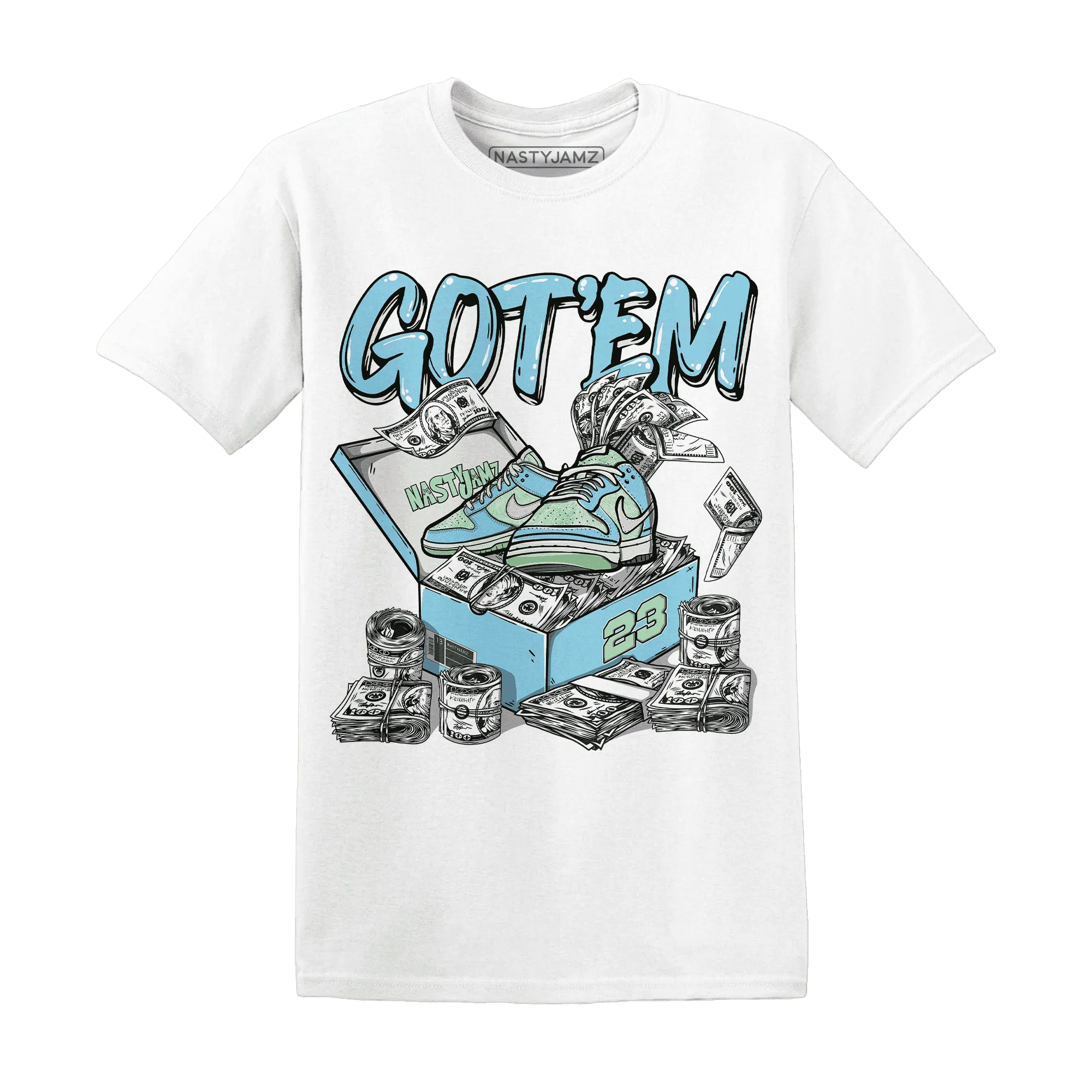 Dunk-Verdy-Visty-Blue-Gaze-Light-Arctic-NastyJamz-T-Shirt-Match-Dollar-Sneaker-Box