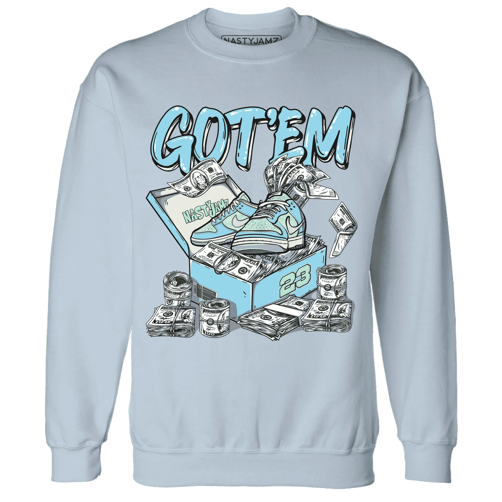 Dunk-Verdy-Visty-Blue-Gaze-Light-Arctic-NastyJamz-Sweatshirt-Match-Dollar-Sneaker-Box