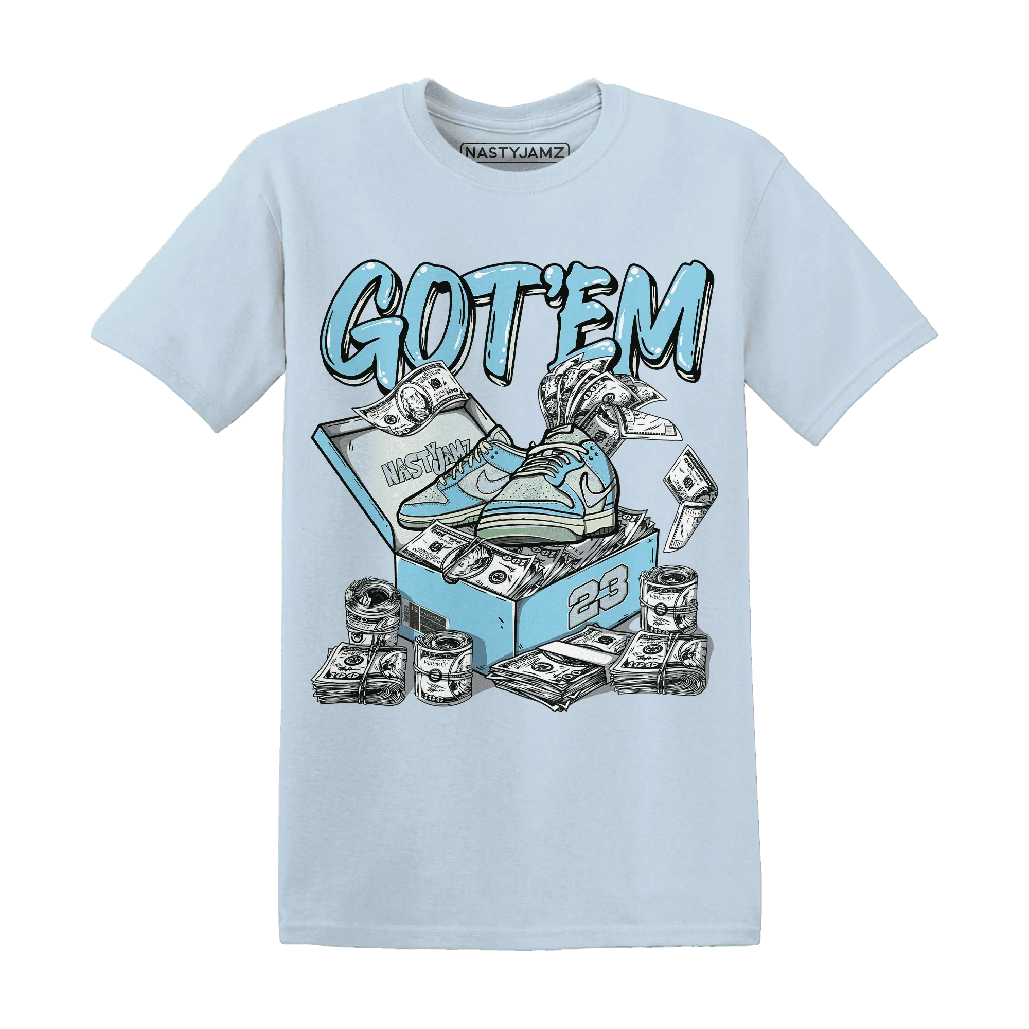 Dunk-Verdy-Visty-Blue-Gaze-Light-Arctic-NastyJamz-T-Shirt-Match-Dollar-Sneaker-Box