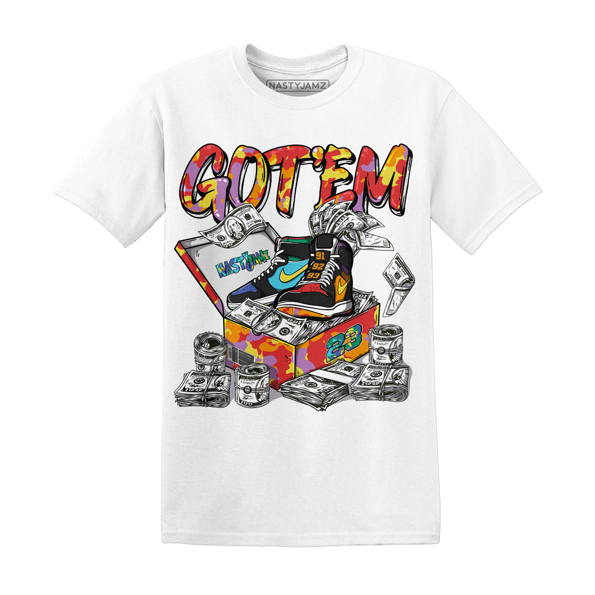 Mid GS Six Championships 1s T Shirt Match Dollar Sneaker Box - NastyJamz