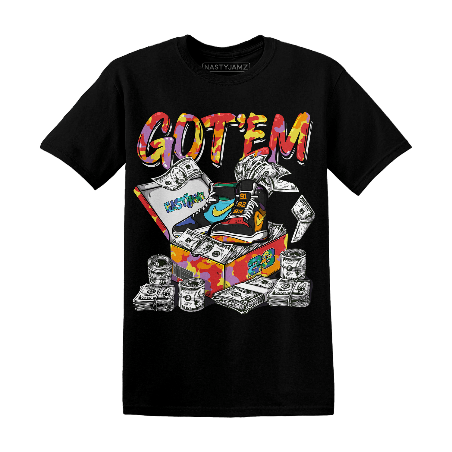 Mid GS Six Championships 1s T Shirt Match Dollar Sneaker Box - NastyJamz
