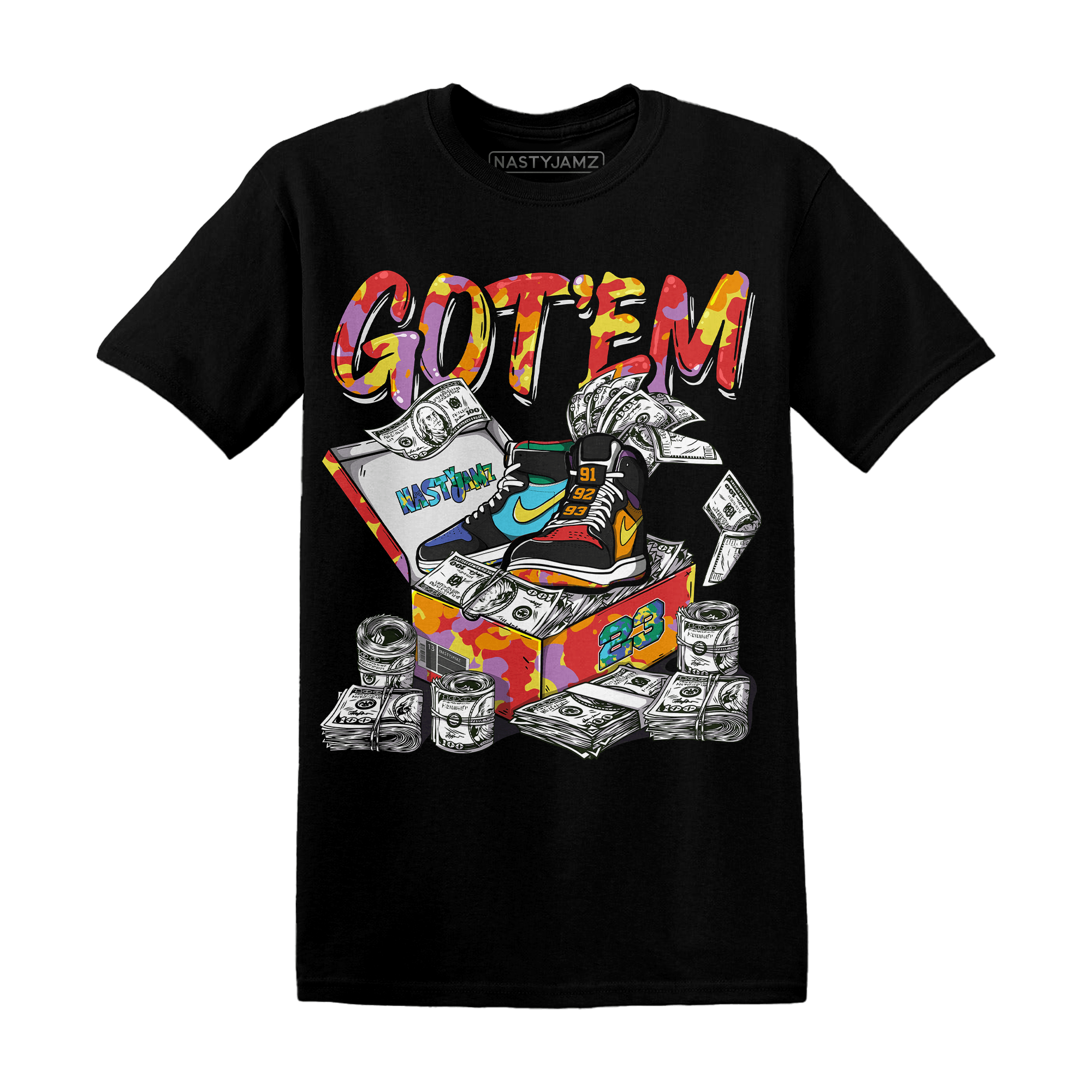 Mid GS Six Championships 1s T Shirt Match Dollar Sneaker Box - NastyJamz