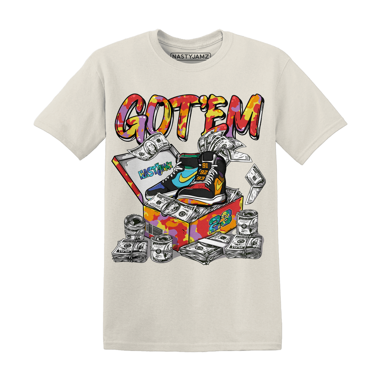Mid GS Six Championships 1s T Shirt Match Dollar Sneaker Box - NastyJamz