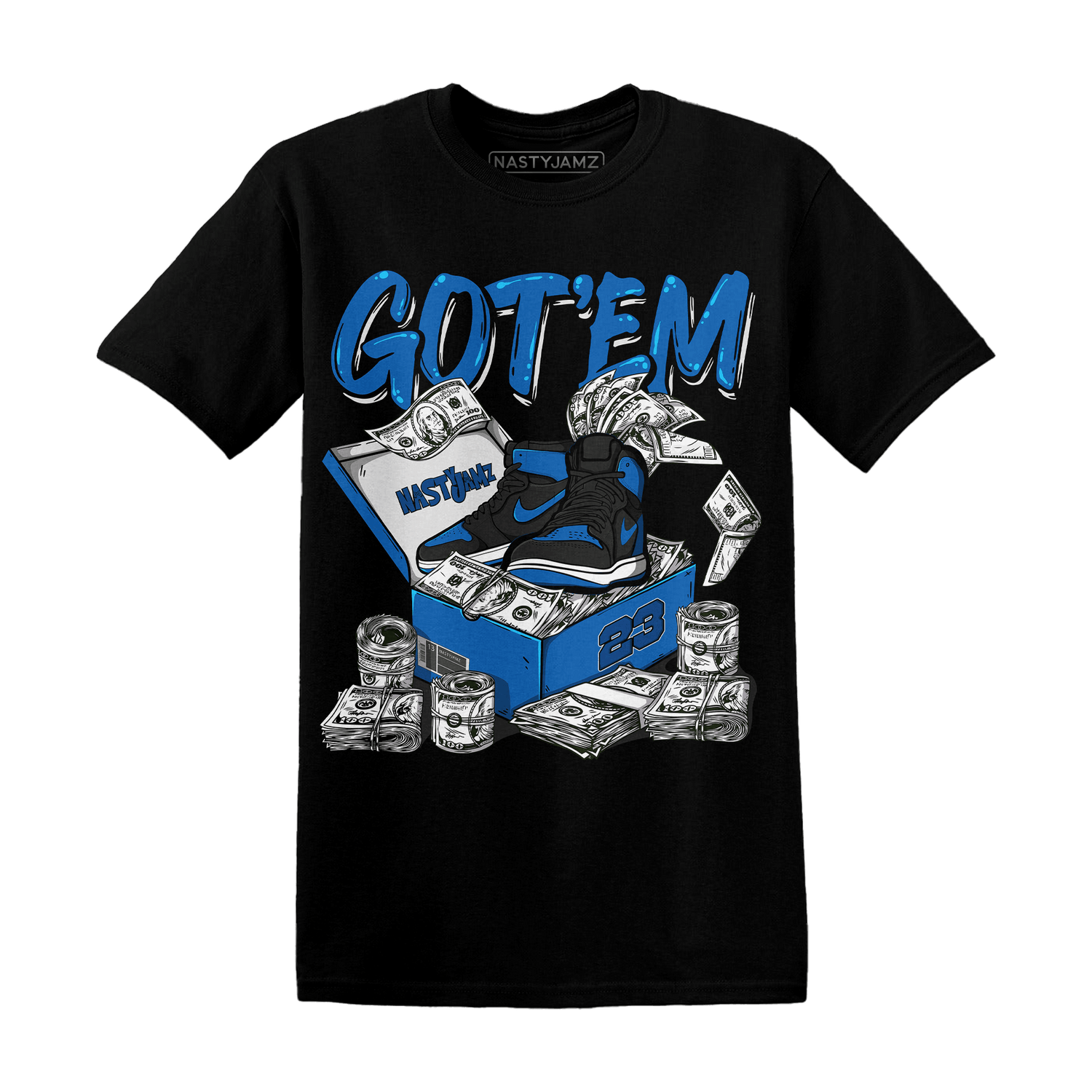 Royal Reimagined 1s T Shirt Match Dollar Sneaker Box - NastyJamz