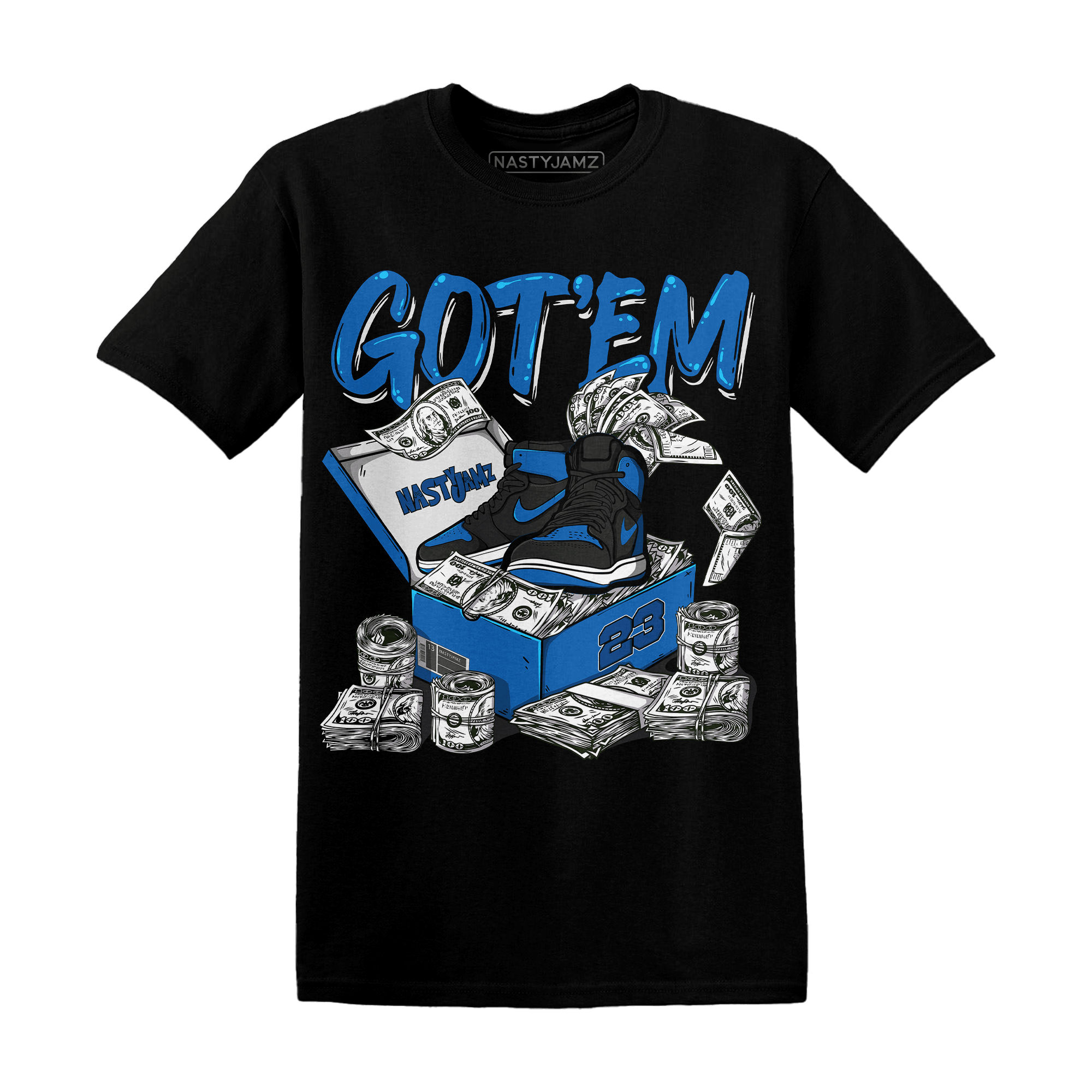Royal Reimagined 1s T Shirt Match Dollar Sneaker Box - NastyJamz