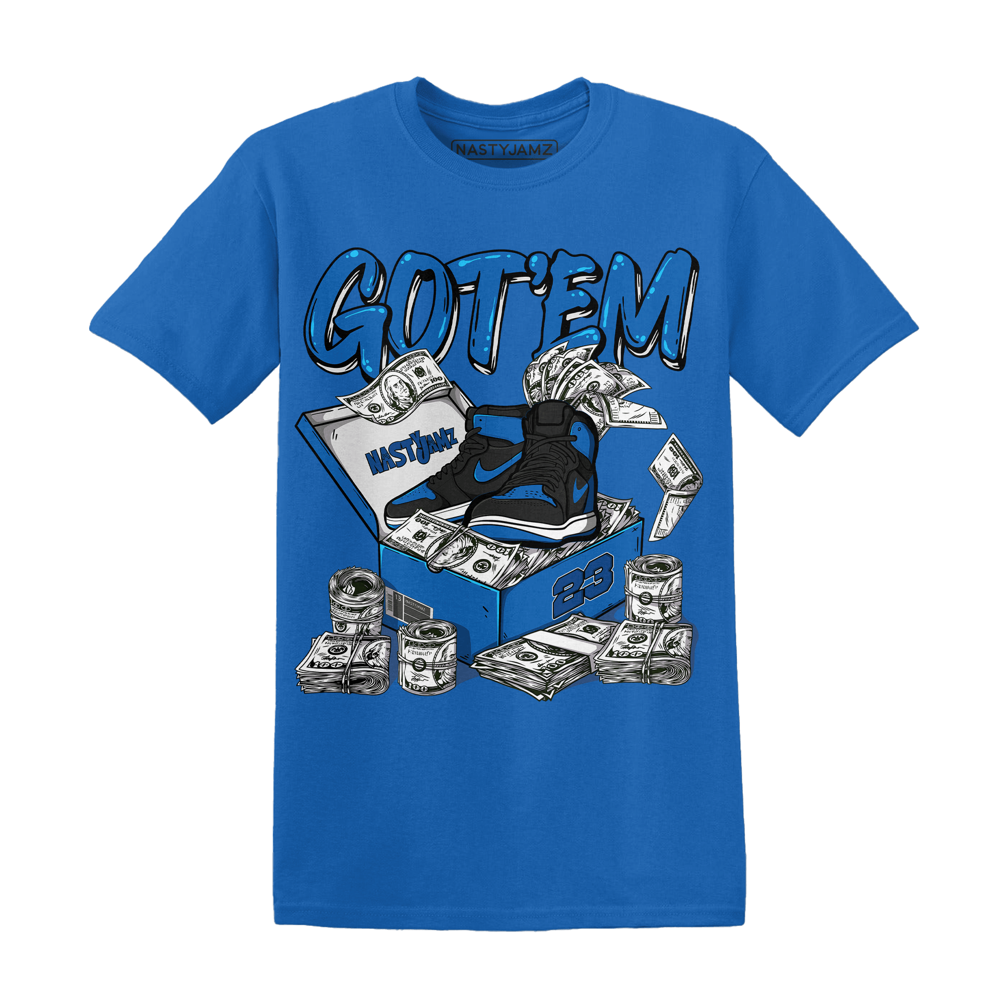 Royal Reimagined 1s T Shirt Match Dollar Sneaker Box - NastyJamz