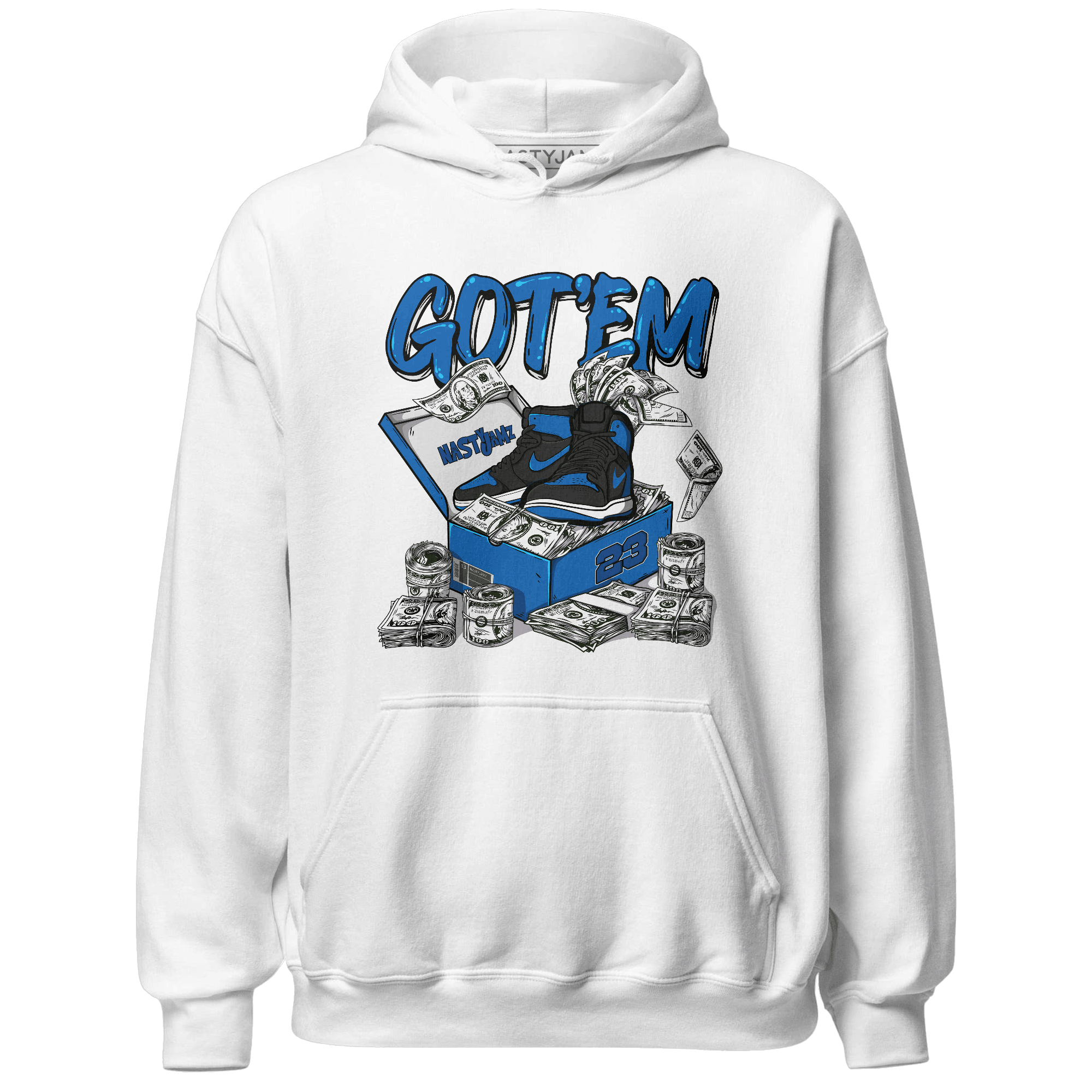 Royal Reimagined 1s Hoodie Match Dollar Sneaker Box - NastyJamz