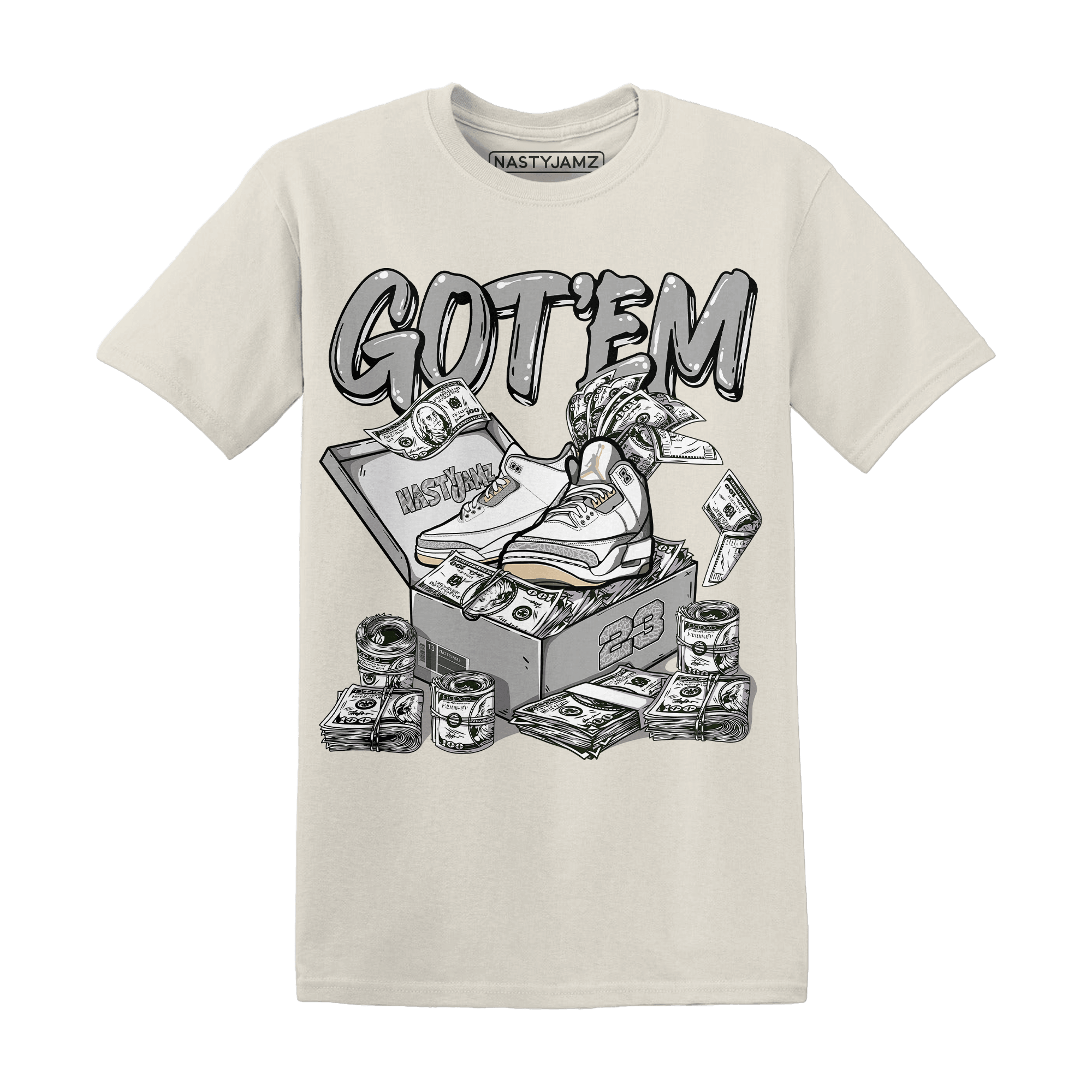 Craft Ivory 3s T Shirt Match Dollar Sneaker Box - NastyJamz