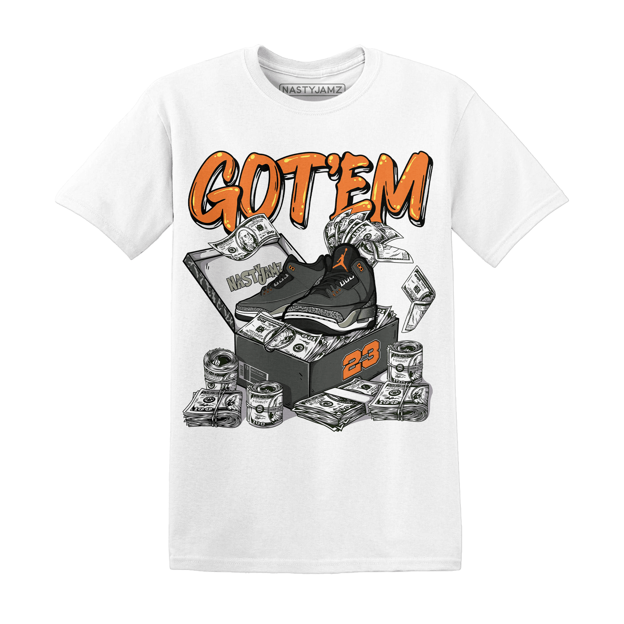 Fear Pack 3s T Shirt Match Dollar Sneaker Box - NastyJamz