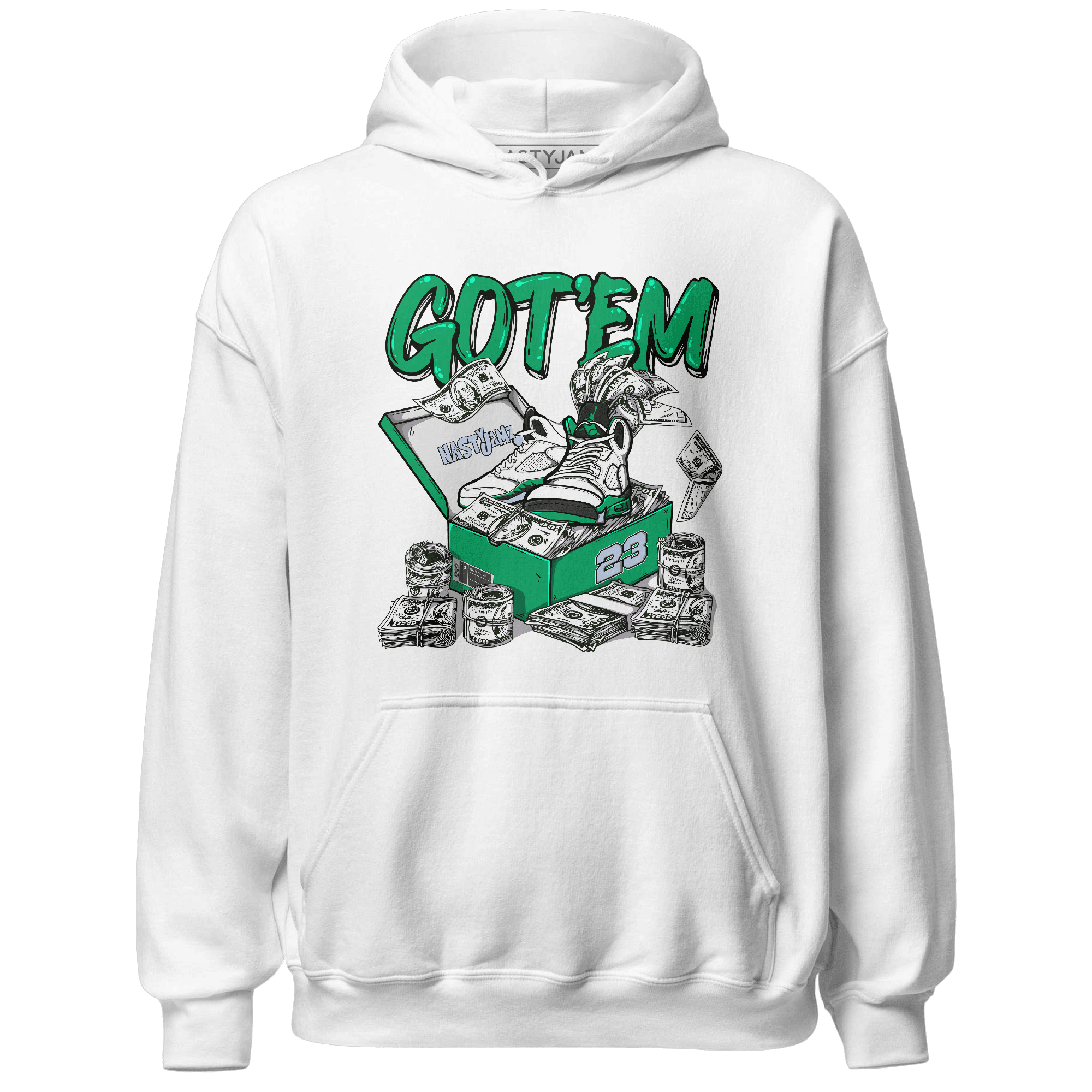 Lucky Green 5s Hoodie Match Dollar Sneaker Box - NastyJamz