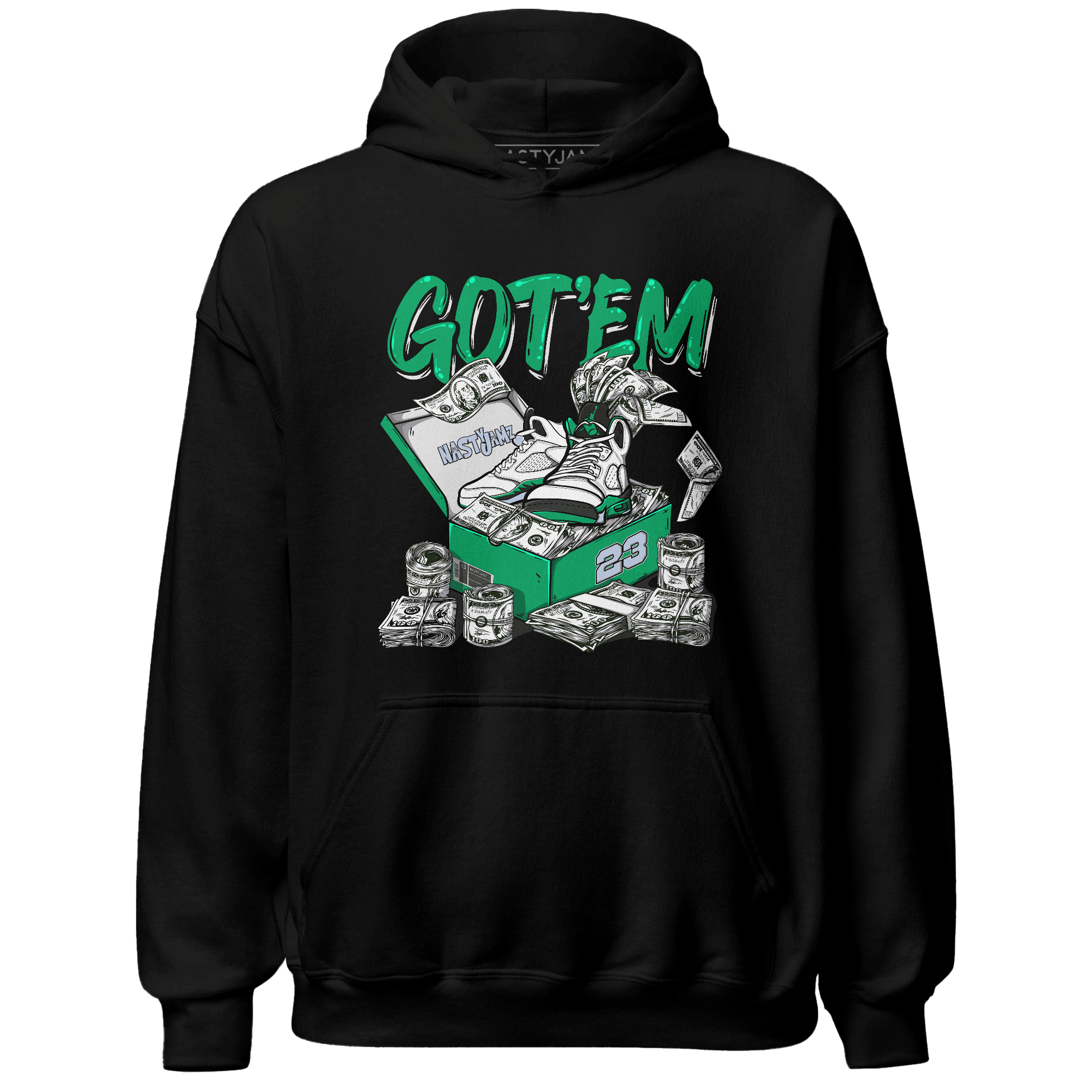 Lucky Green 5s Hoodie Match Dollar Sneaker Box - NastyJamz