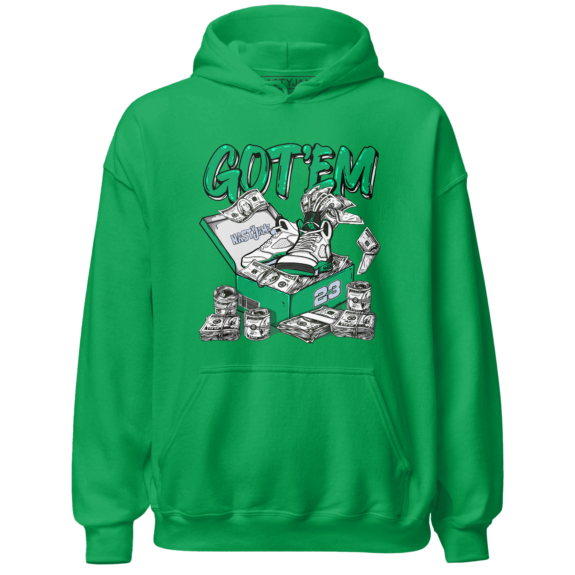 Lucky Green 5s Hoodie Match Dollar Sneaker Box - NastyJamz