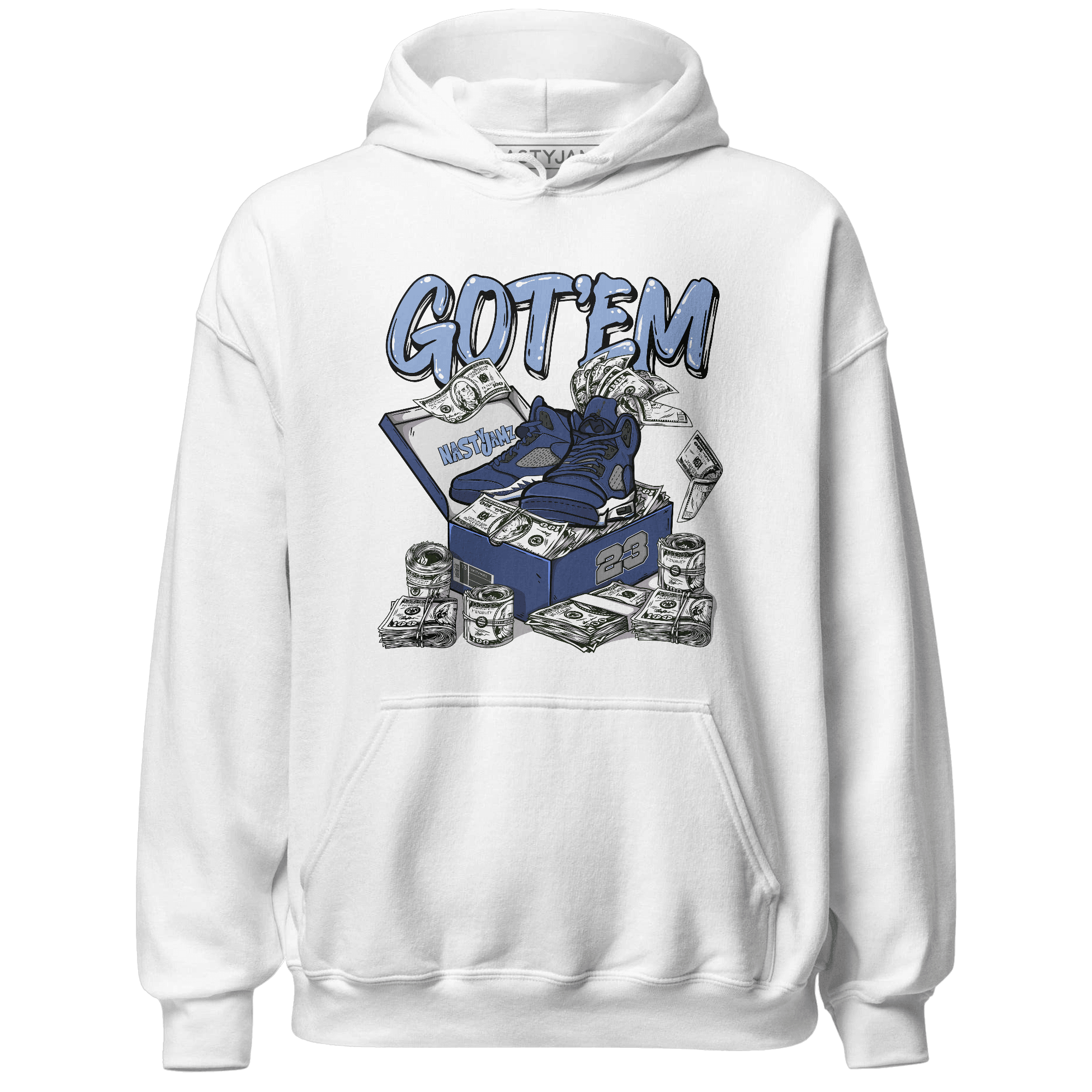 Midnight Navy 5s Hoodie Match Dollar Sneaker Box - NastyJamz