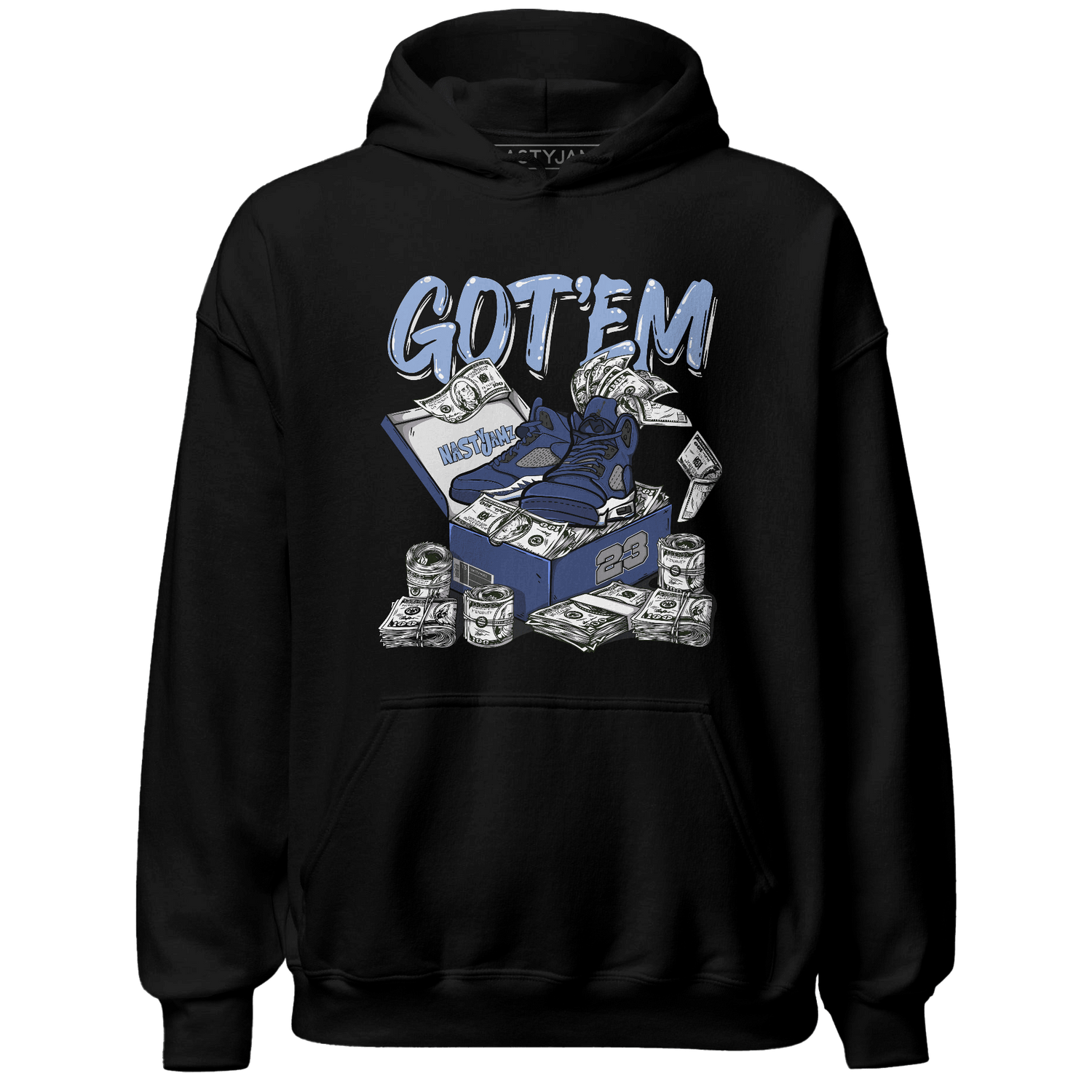 Midnight Navy 5s Hoodie Match Dollar Sneaker Box - NastyJamz