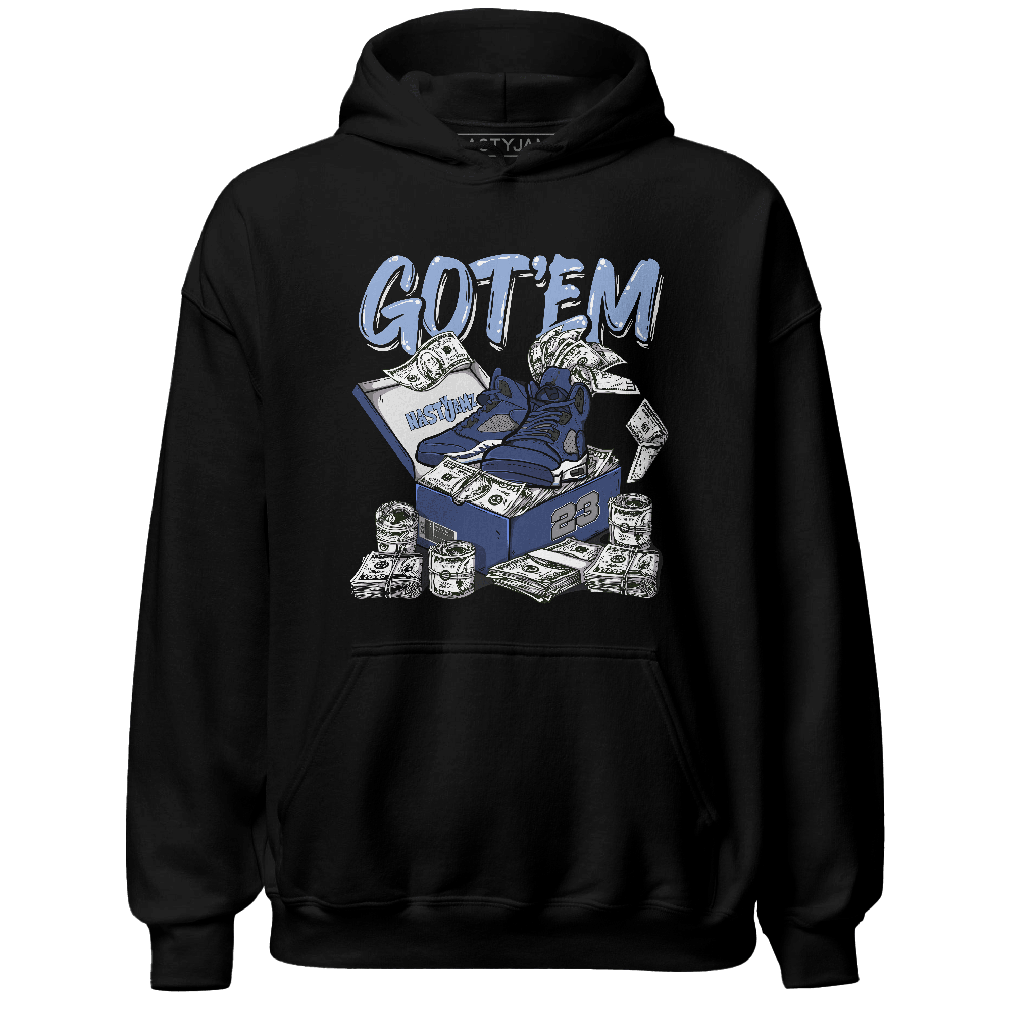 Midnight Navy 5s Hoodie Match Dollar Sneaker Box - NastyJamz