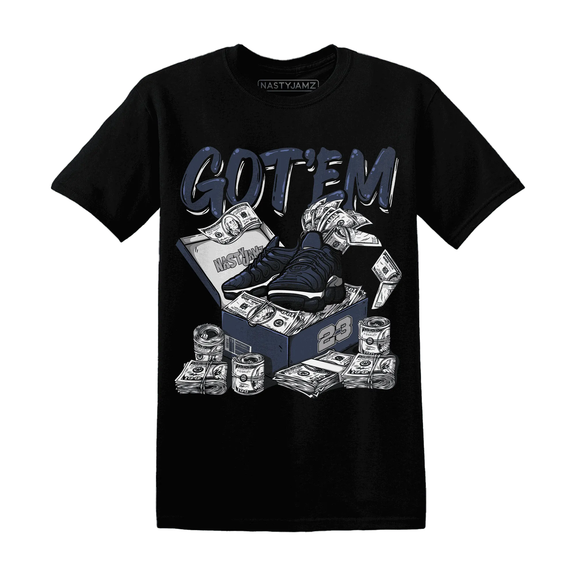 VaporMax-Plus-Midnight-Navy-White-Metallic-Silver-NastyJamz-T-Shirt-Match-Dollar-Sneaker-Box