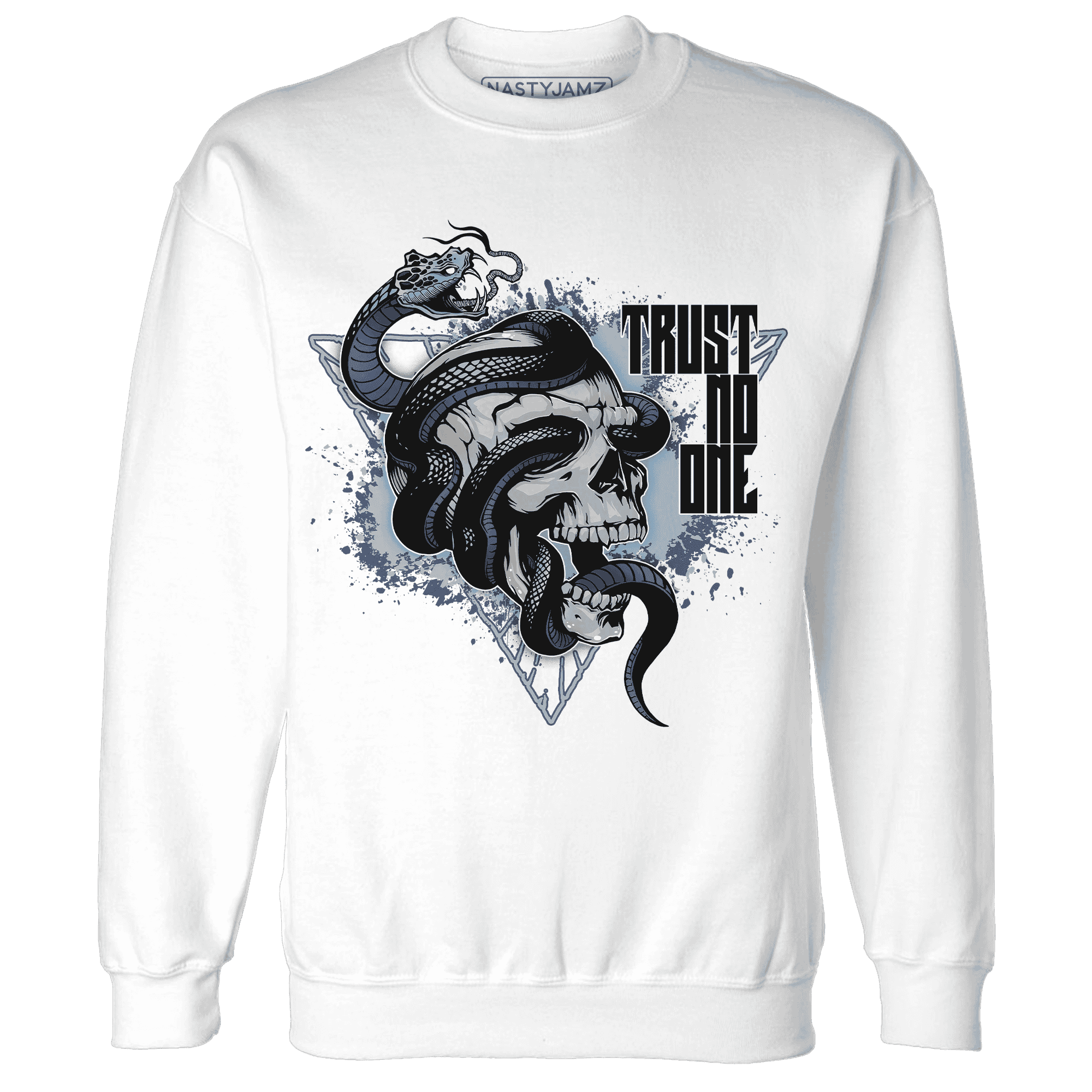 Mid Diffused Blue Grey 1s Sweatshirt Match Dont Trust Any - NastyJamz