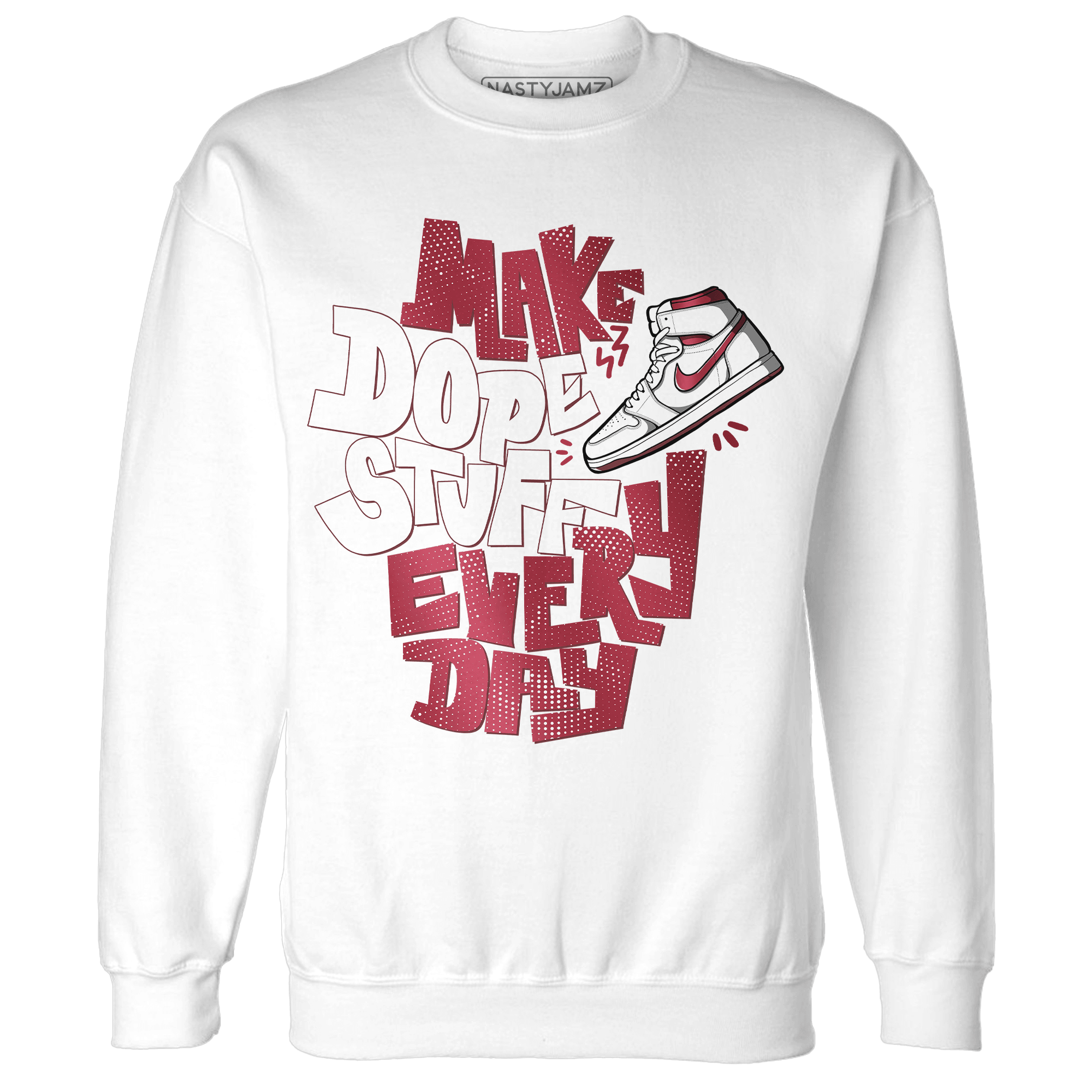 High 85 Metallic Burgundy 1s Sweatshirt Match Dope Sneaker - NastyJamz
