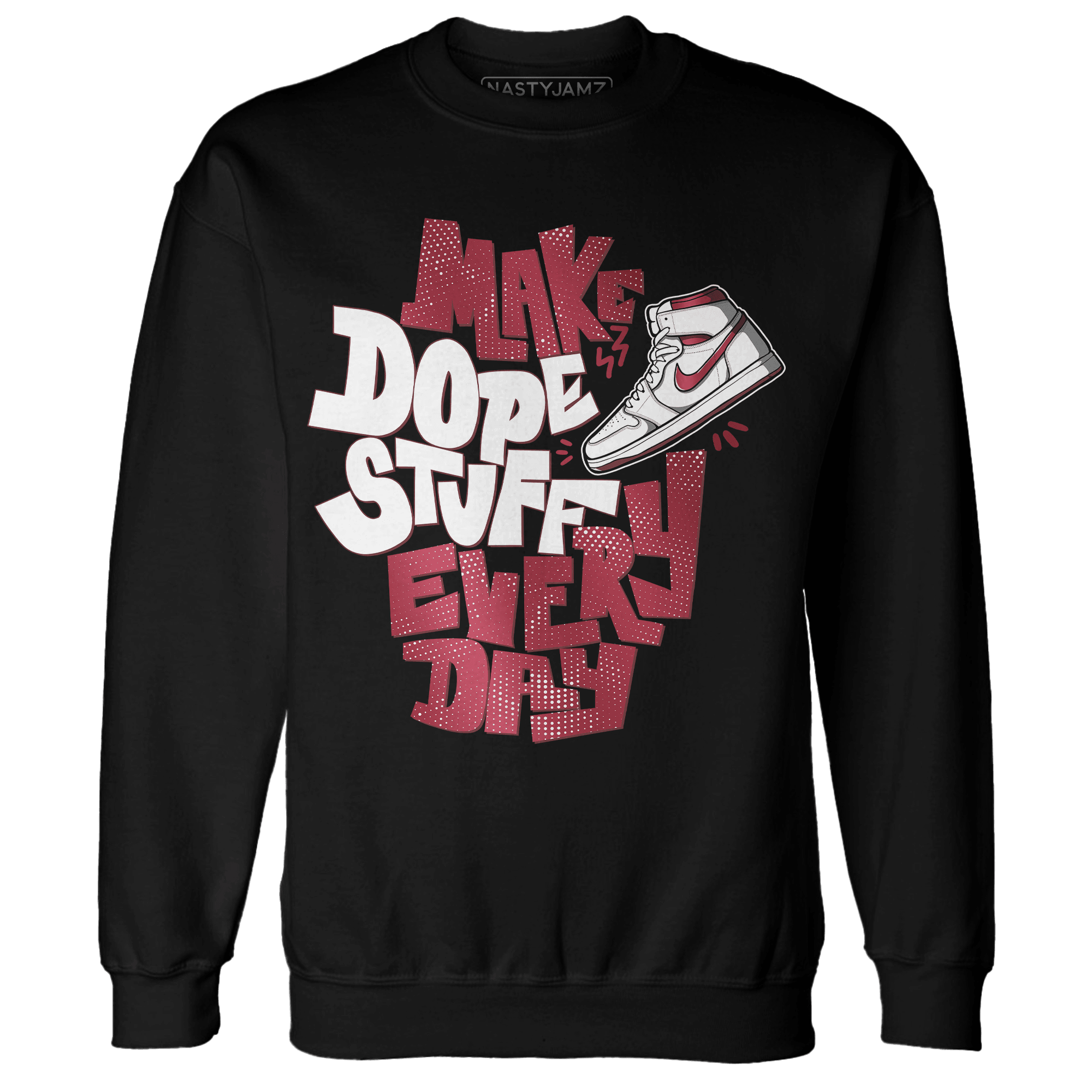 High 85 Metallic Burgundy 1s Sweatshirt Match Dope Sneaker - NastyJamz