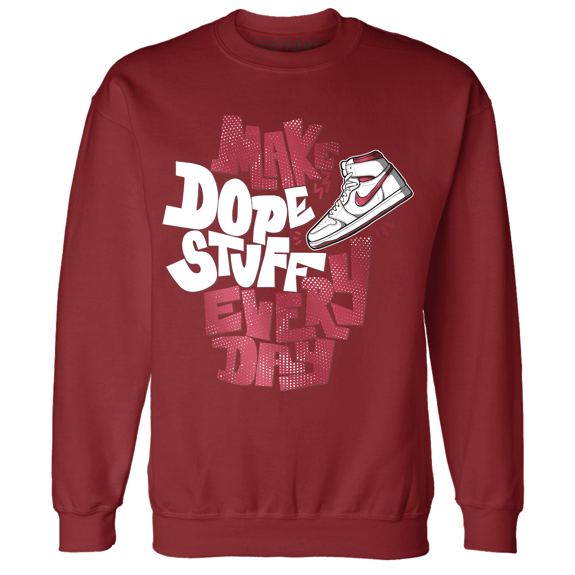 High 85 Metallic Burgundy 1s Sweatshirt Match Dope Sneaker - NastyJamz