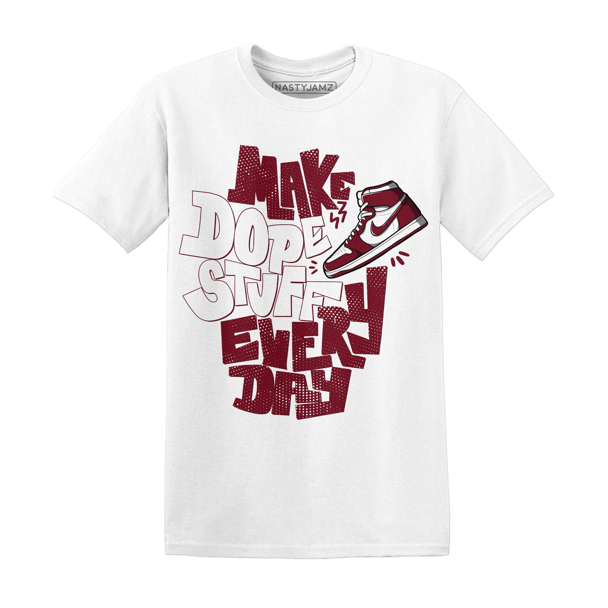 High White Team Red 1s T Shirt Match Dope Sneaker - NastyJamz