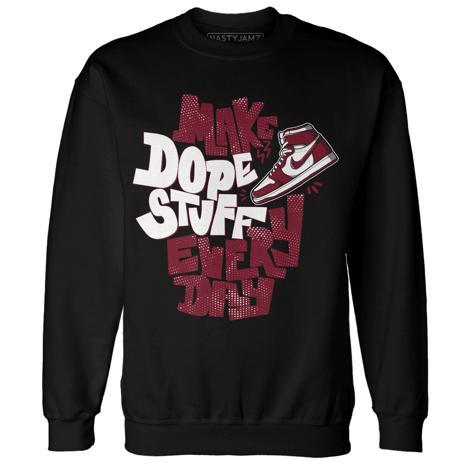 High White Team Red 1s Sweatshirt Match Dope Sneaker - NastyJamz