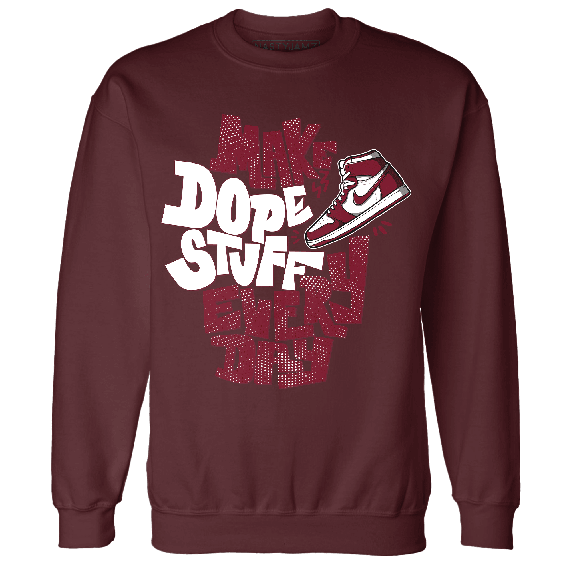 High White Team Red 1s Sweatshirt Match Dope Sneaker - NastyJamz
