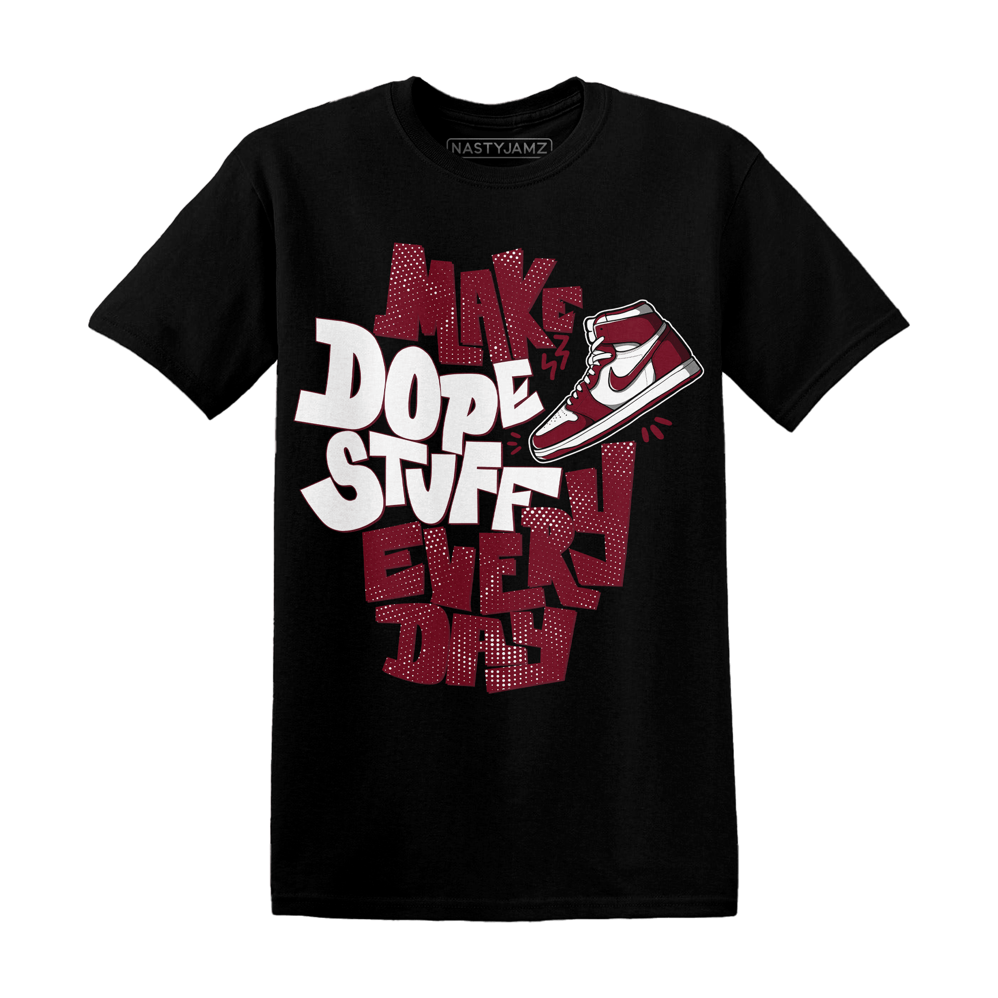 High White Team Red 1s T Shirt Match Dope Sneaker - NastyJamz