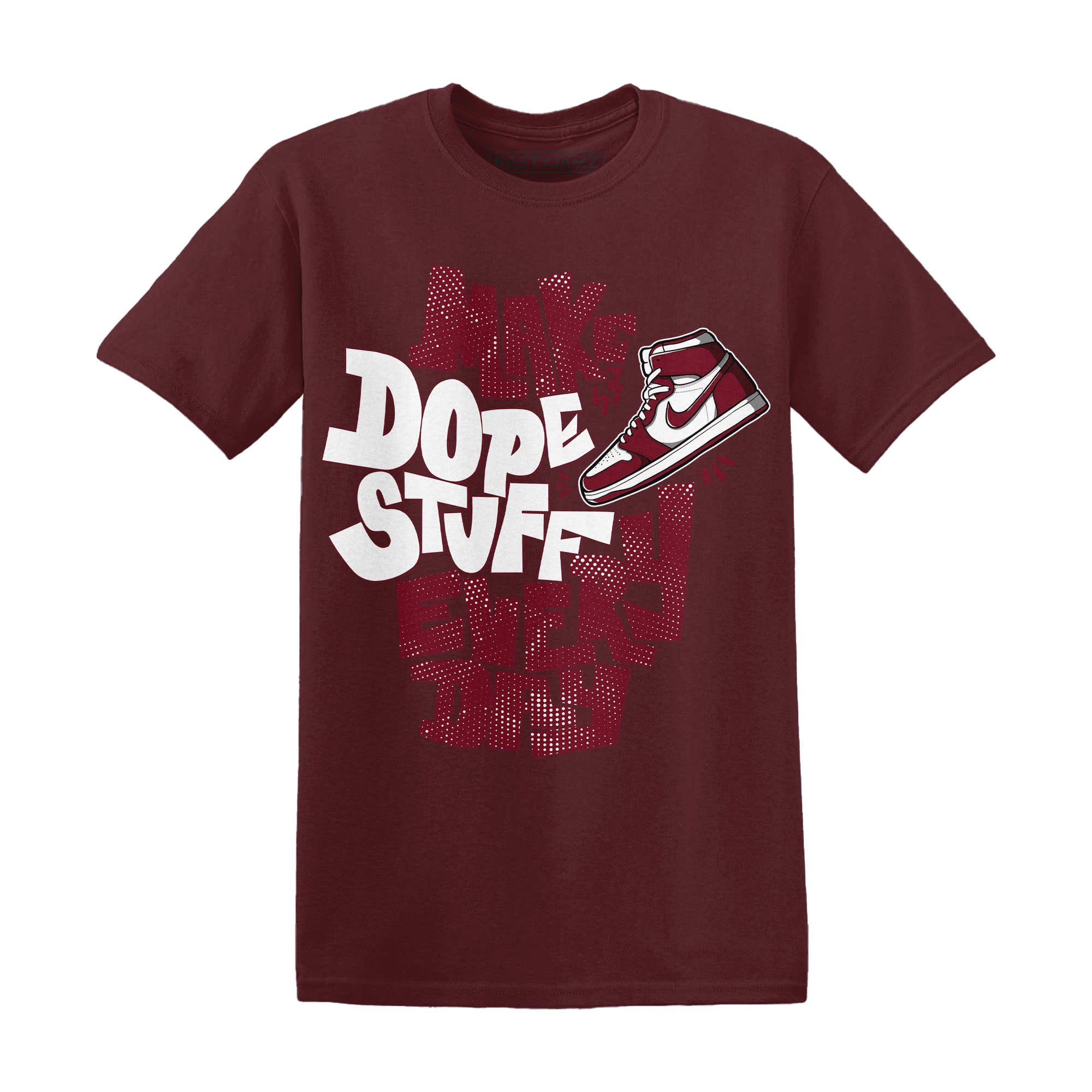High White Team Red 1s T Shirt Match Dope Sneaker - NastyJamz