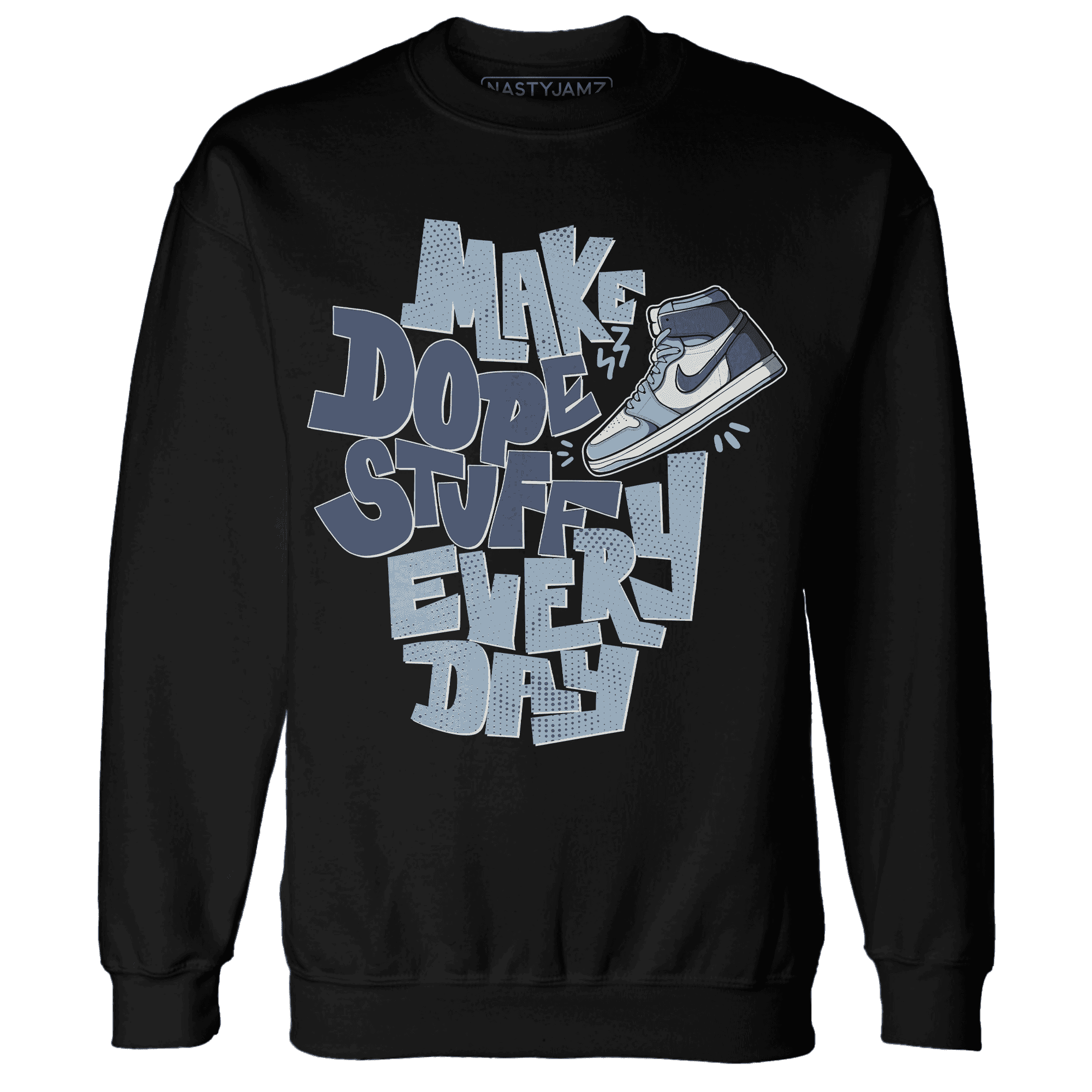 Mid Diffused Blue Grey 1s Sweatshirt Match Dope Sneaker - NastyJamz
