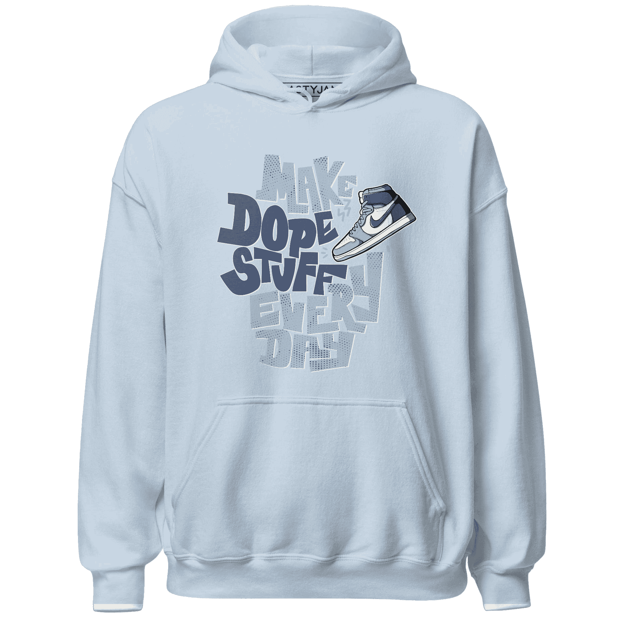Mid Diffused Blue Grey 1s Hoodie Match Dope Sneaker - NastyJamz