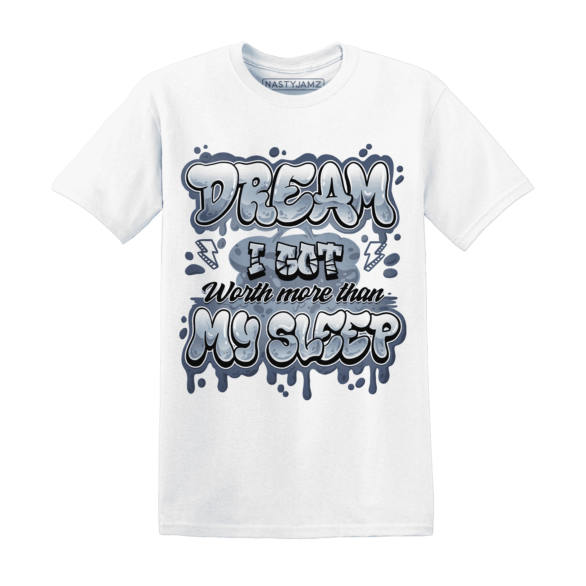 Mid Diffused Blue Grey 1s T Shirt Match Dream Over Rest - NastyJamz