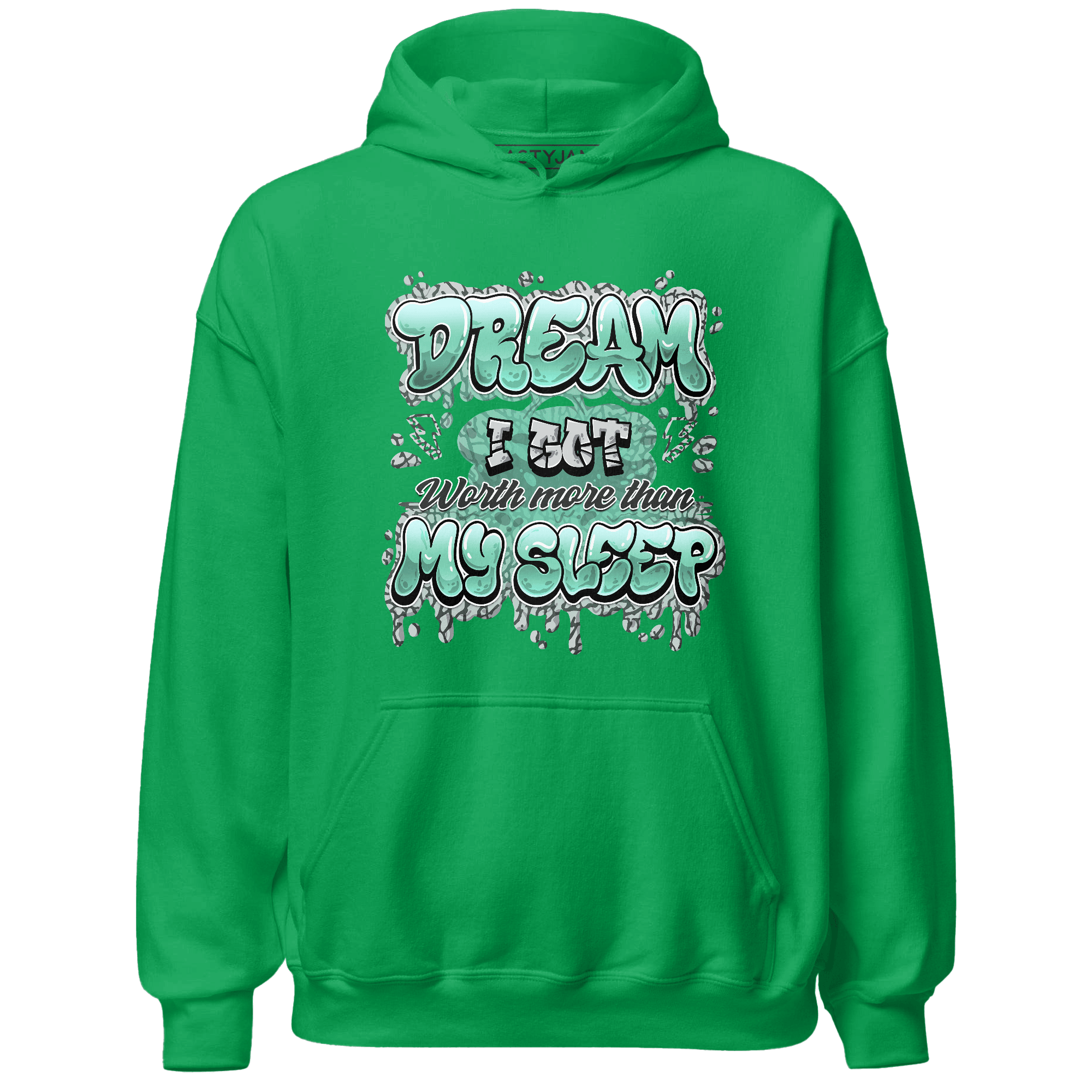 Green Glow 3s Hoodie Match Dream Over Rest - NastyJamz