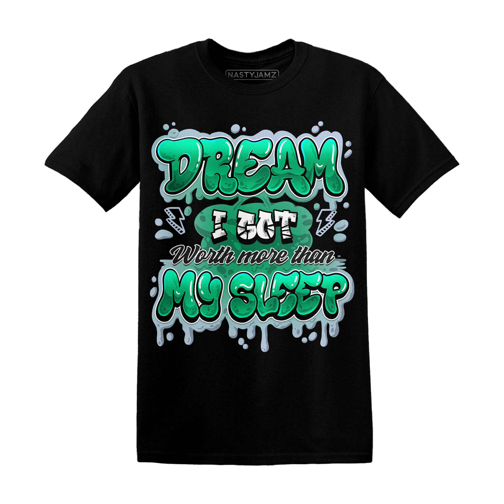 Lucky Green 5s T Shirt Match Dream Over Rest - NastyJamz