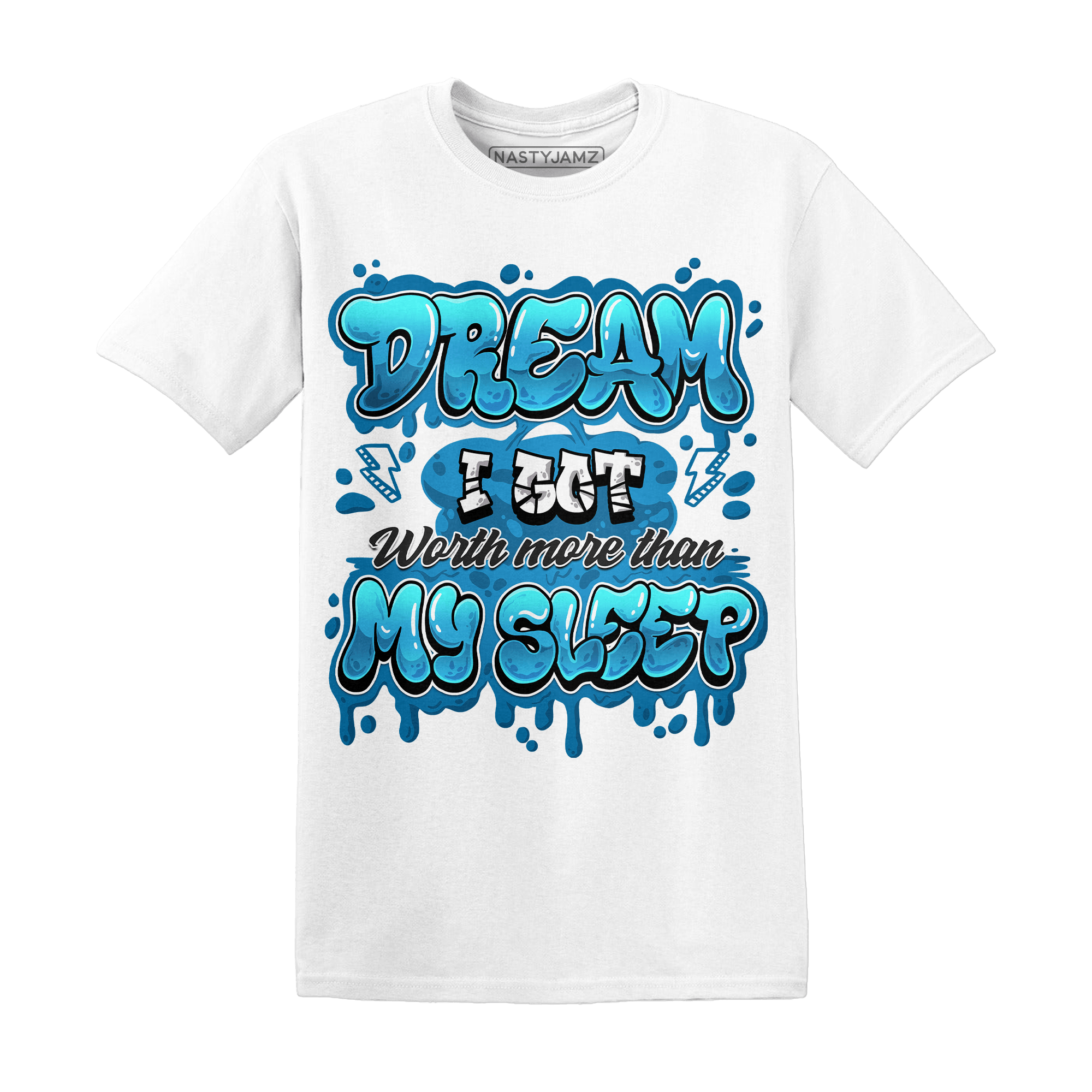 Powder Blue 9s T Shirt Match Dream Over Rest - NastyJamz