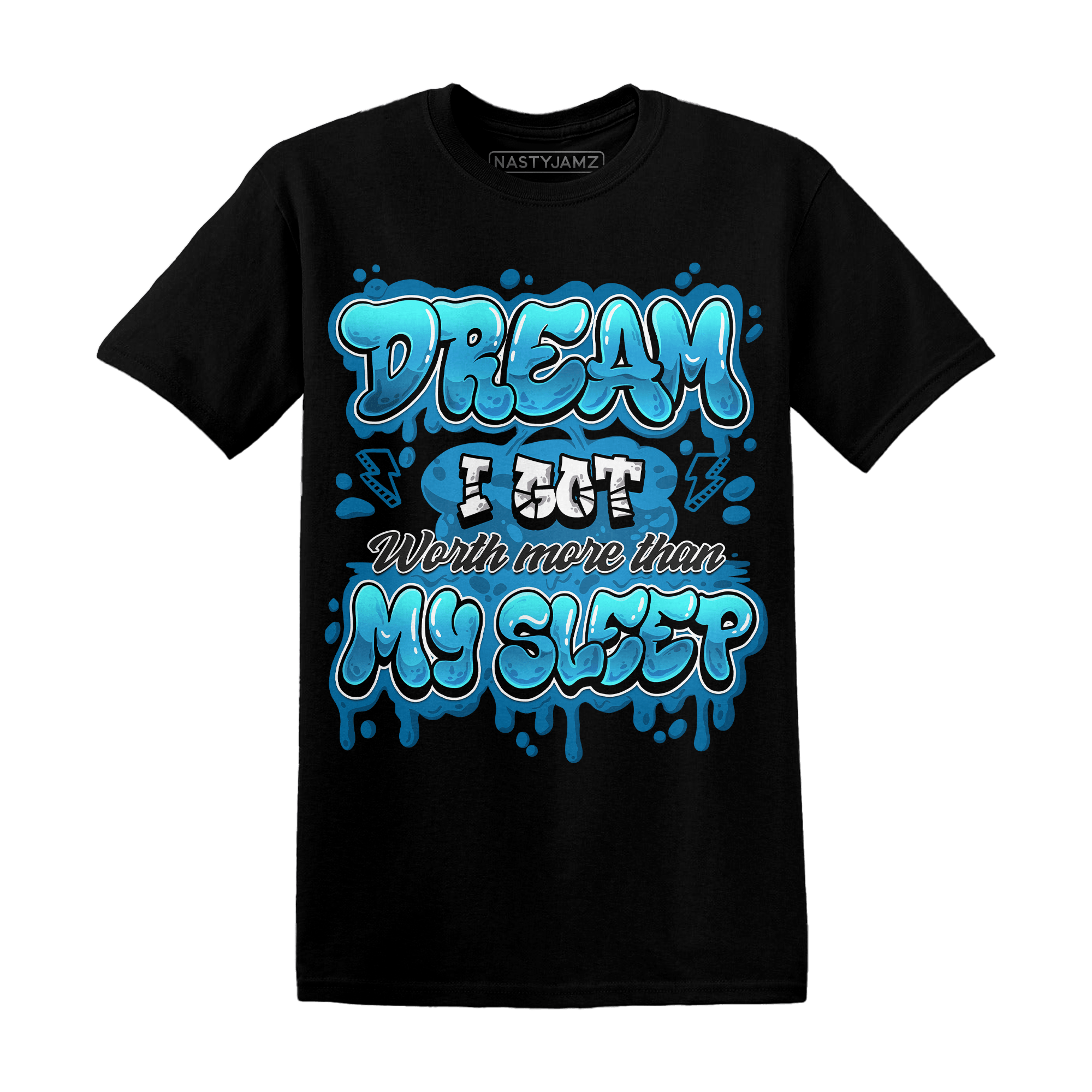 Powder Blue 9s T Shirt Match Dream Over Rest - NastyJamz
