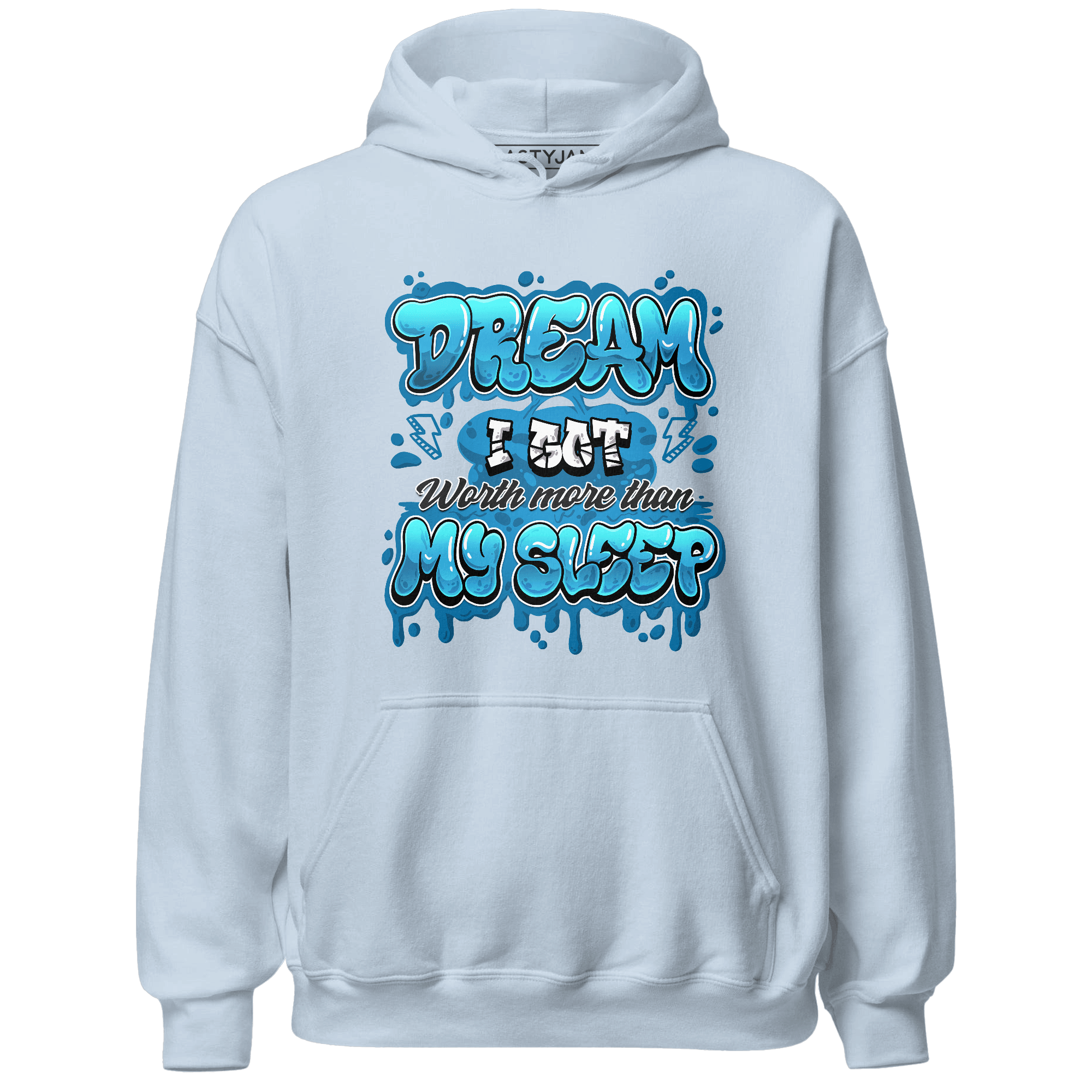 Powder Blue 9s Hoodie Match Dream Over Rest - NastyJamz