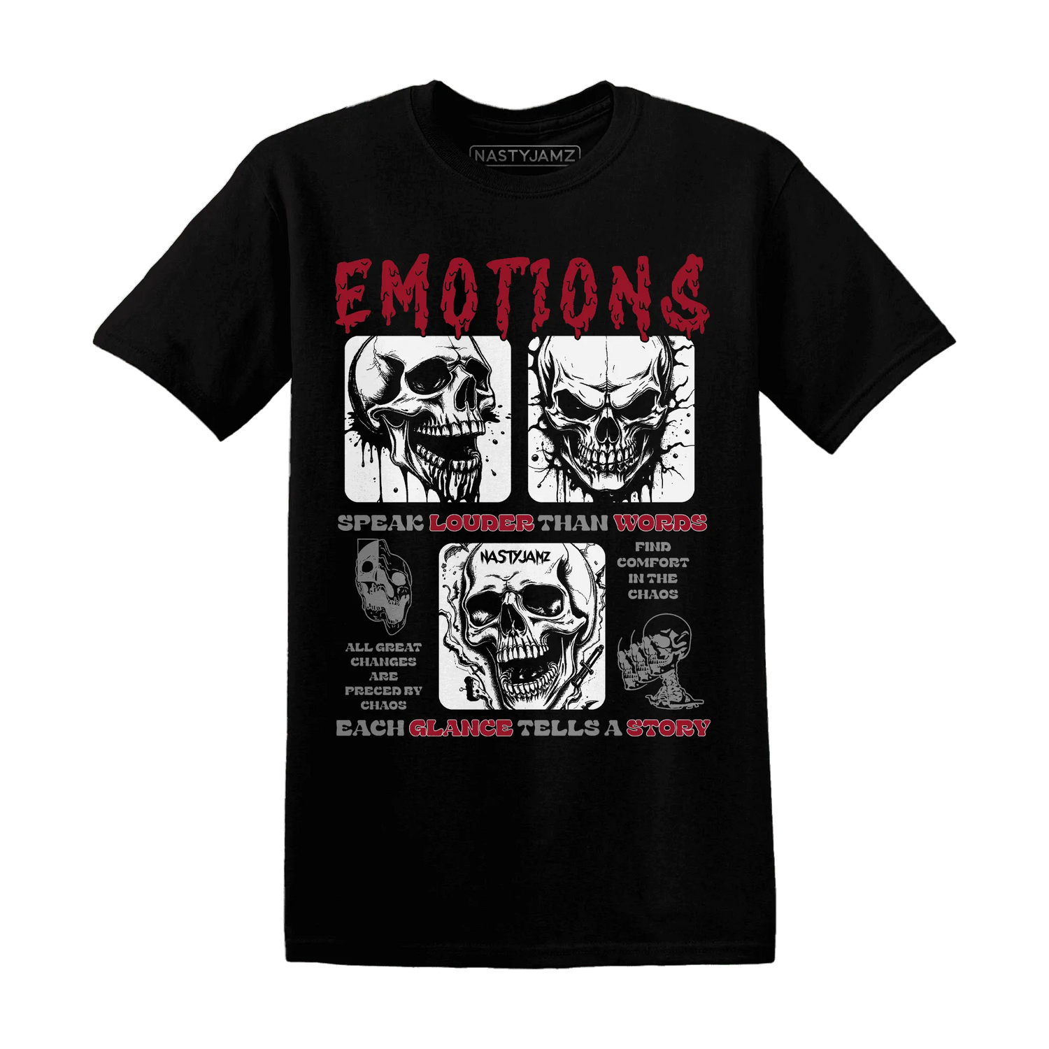 NastyJamz-Retro-Red-Taxi-12s-T-Shirt-Match-Emotions-Skull