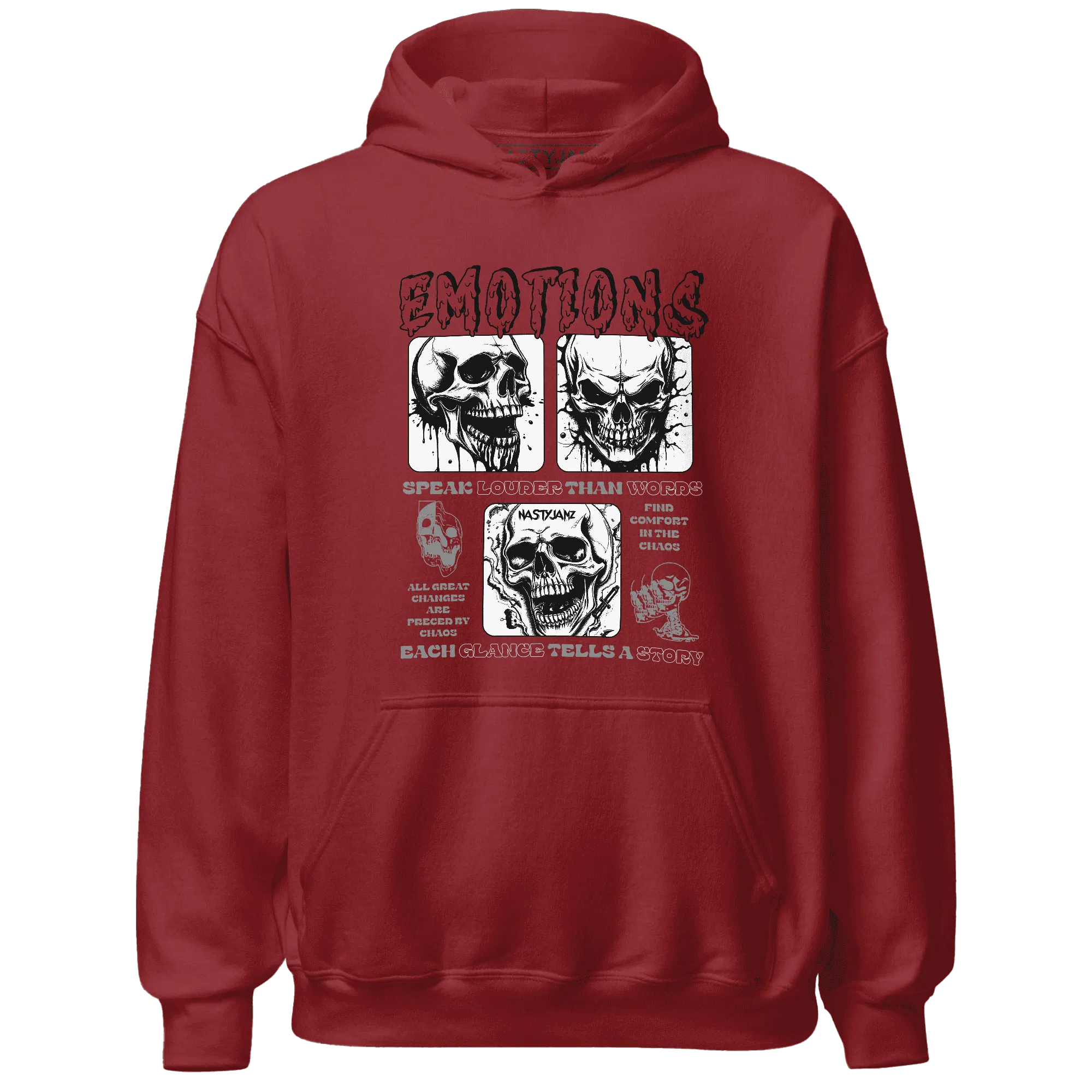 NastyJamz-Retro-Red-Taxi-12s-Hoodie-Match-Emotions-Skull