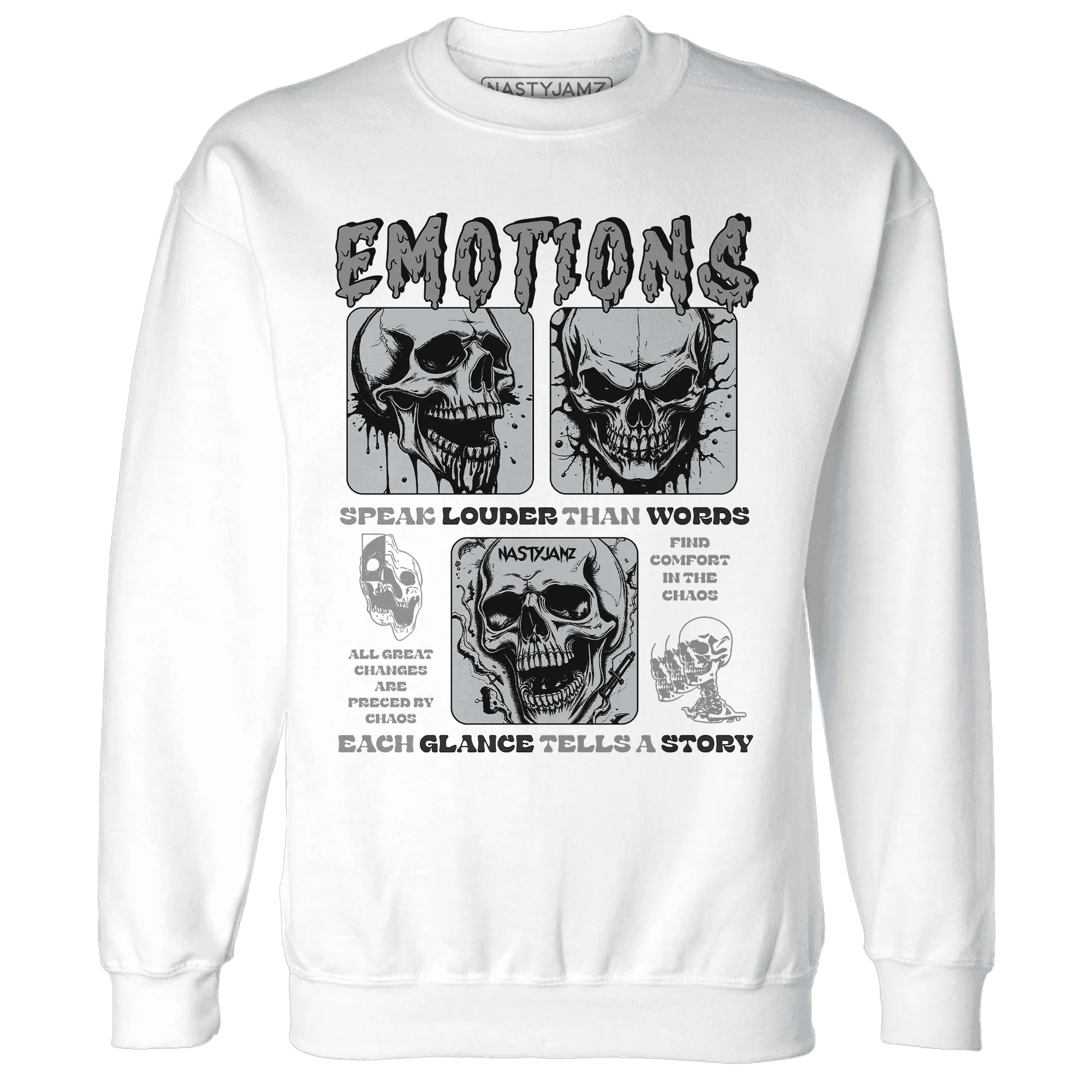NastyJamz-Wolf-Grey-12s-Sweatshirt-Match-Emotions-Skull