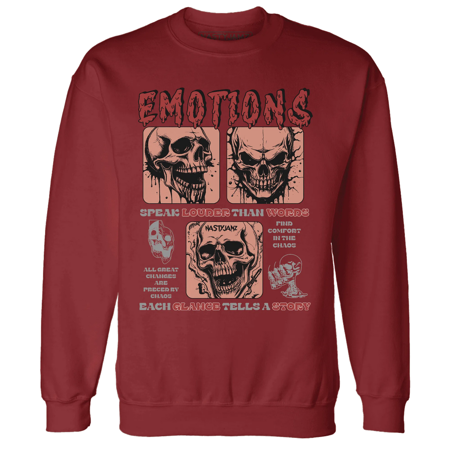 NastyJamz-Dune-Red-13s-Sweatshirt-Match-Emotions-Skull