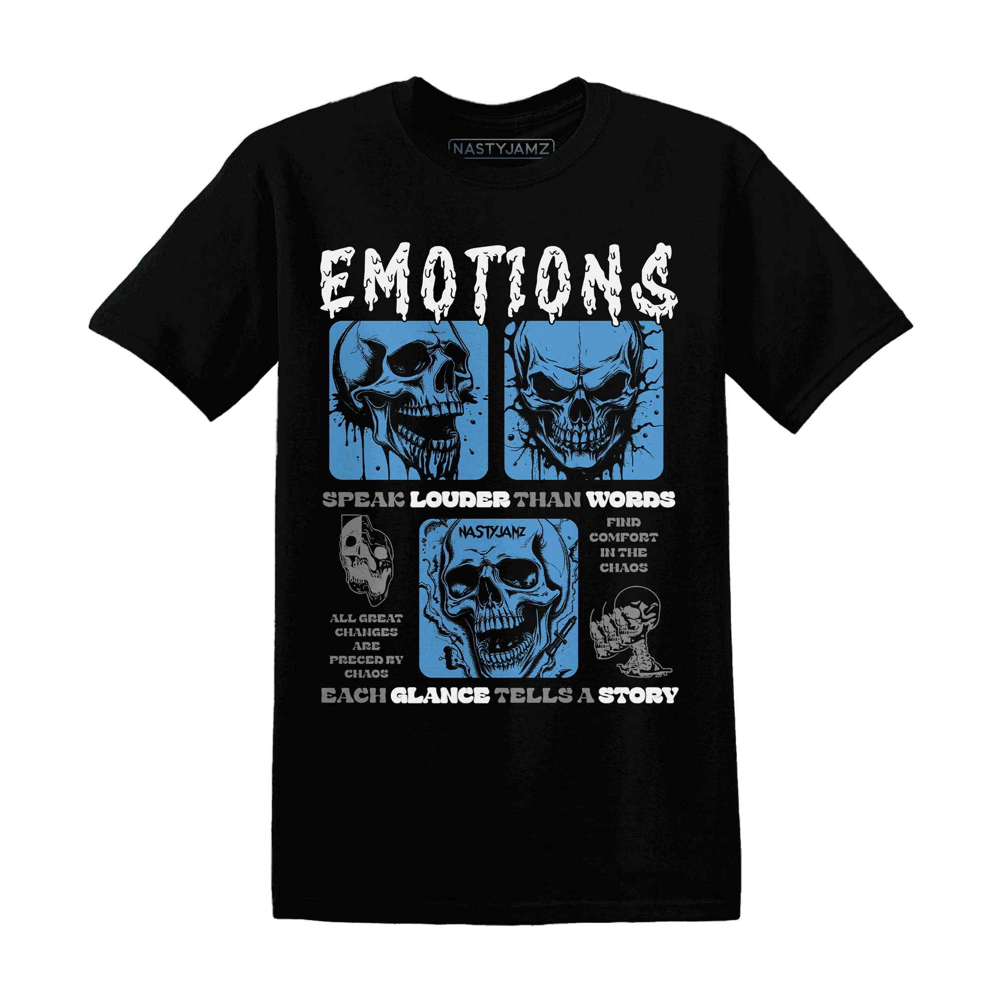 NastyJamz-Carolina-Blue-Univercitii-17s-T-Shirt-Match-Emotions-Skull
