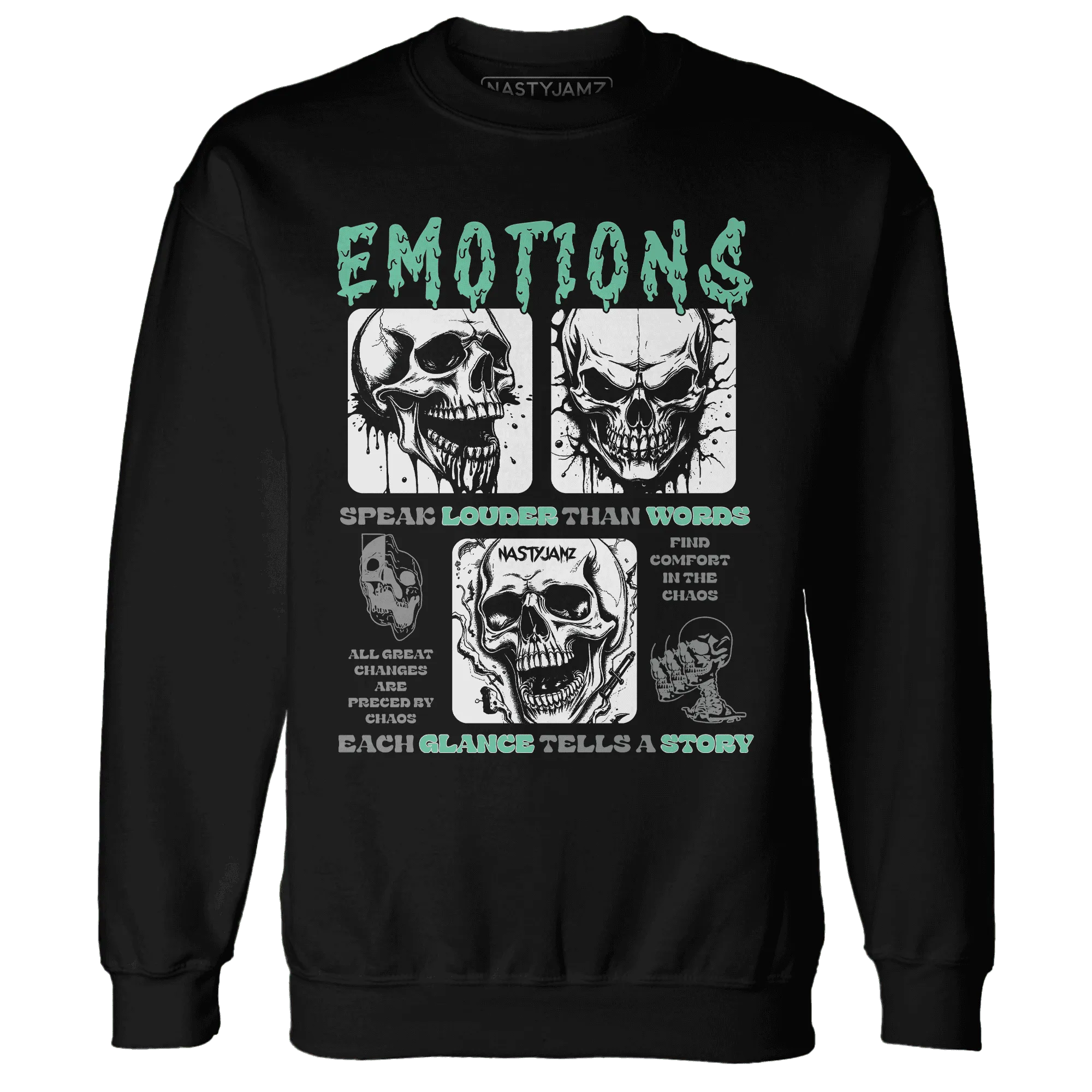 NastyJamz-High-OG-Green-Glow-1s-Sweatshirt-Match-Emotions-Skull