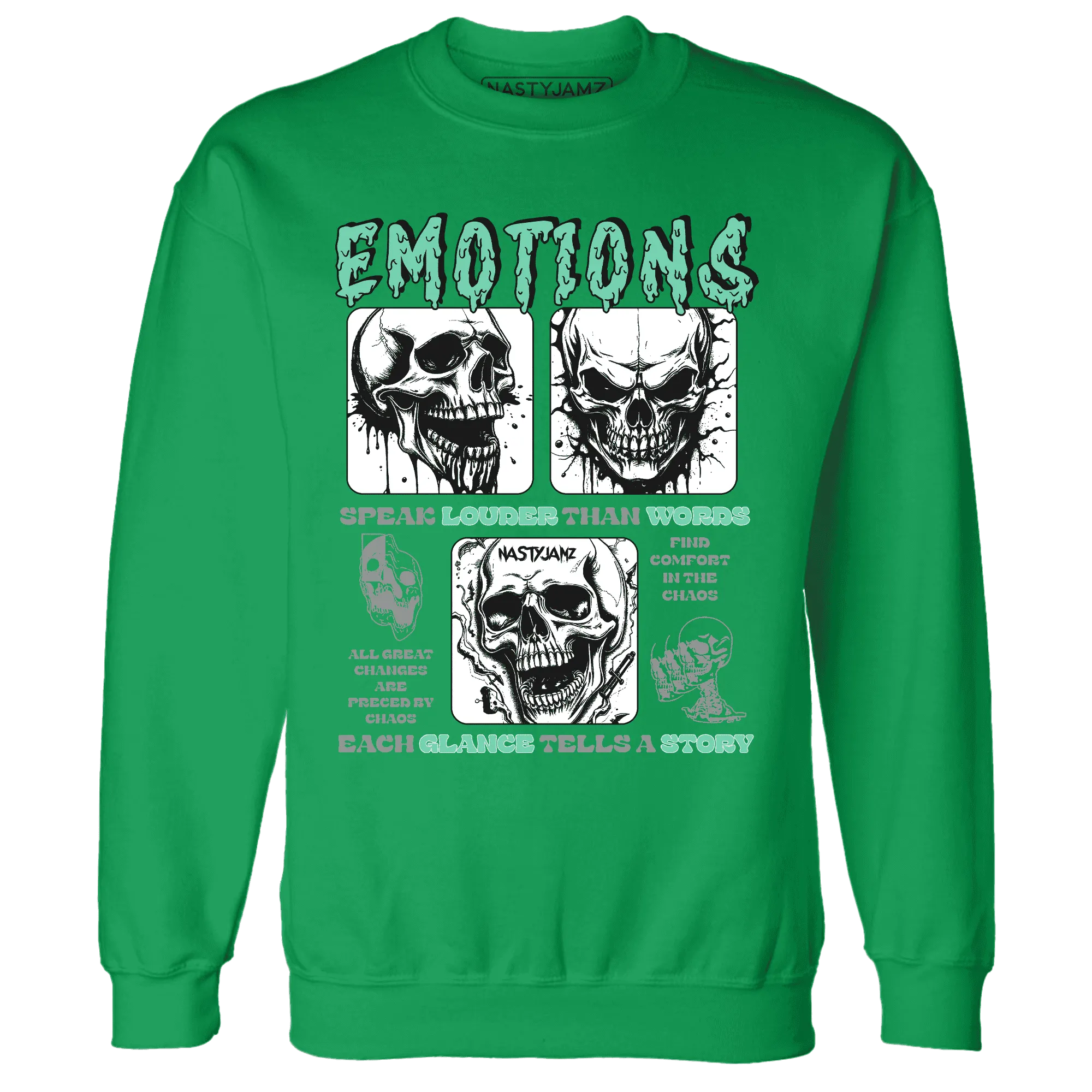 NastyJamz-High-OG-Green-Glow-1s-Sweatshirt-Match-Emotions-Skull