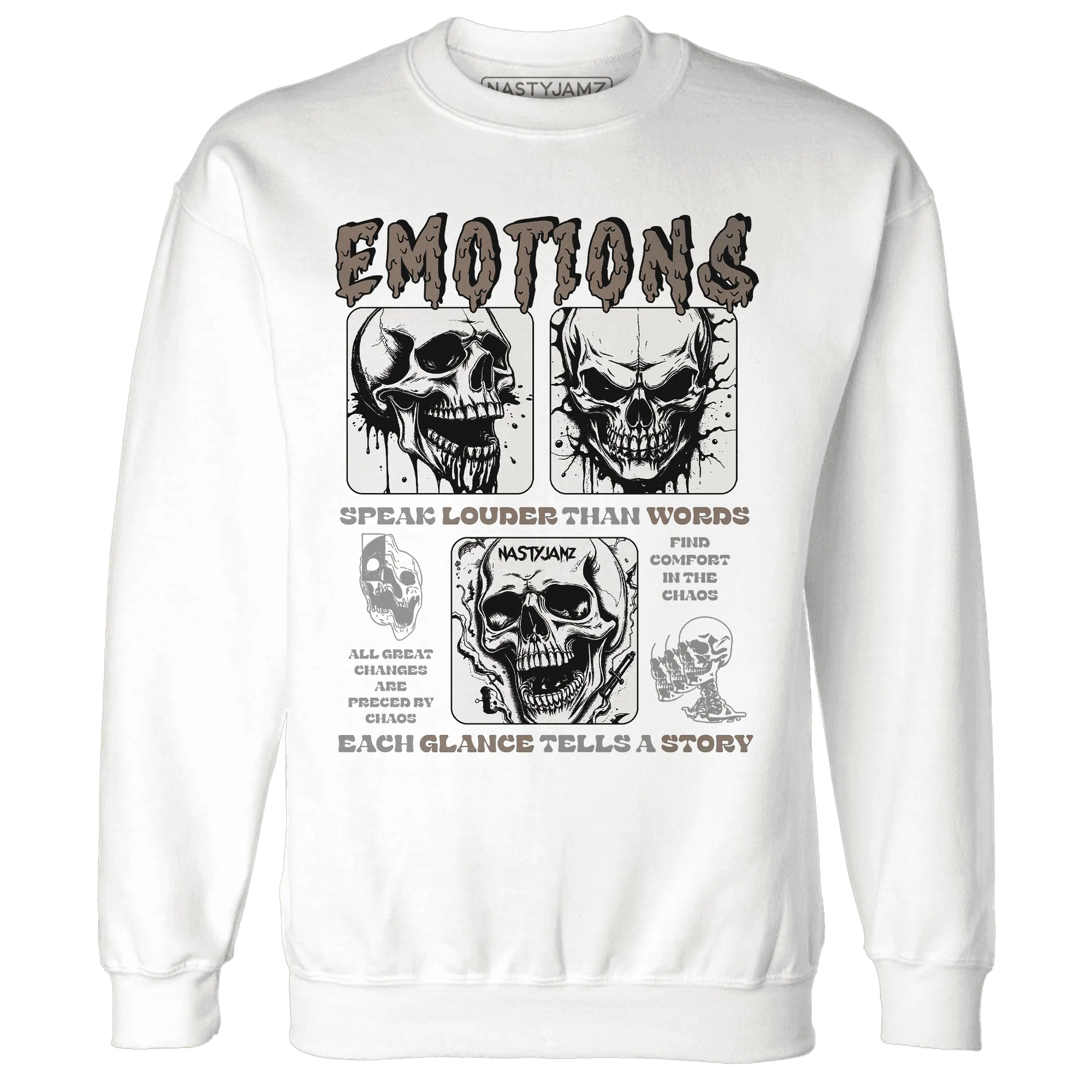 NastyJamz-Low-Mocha-1s-Sweatshirt-Match-Emotions-Skull