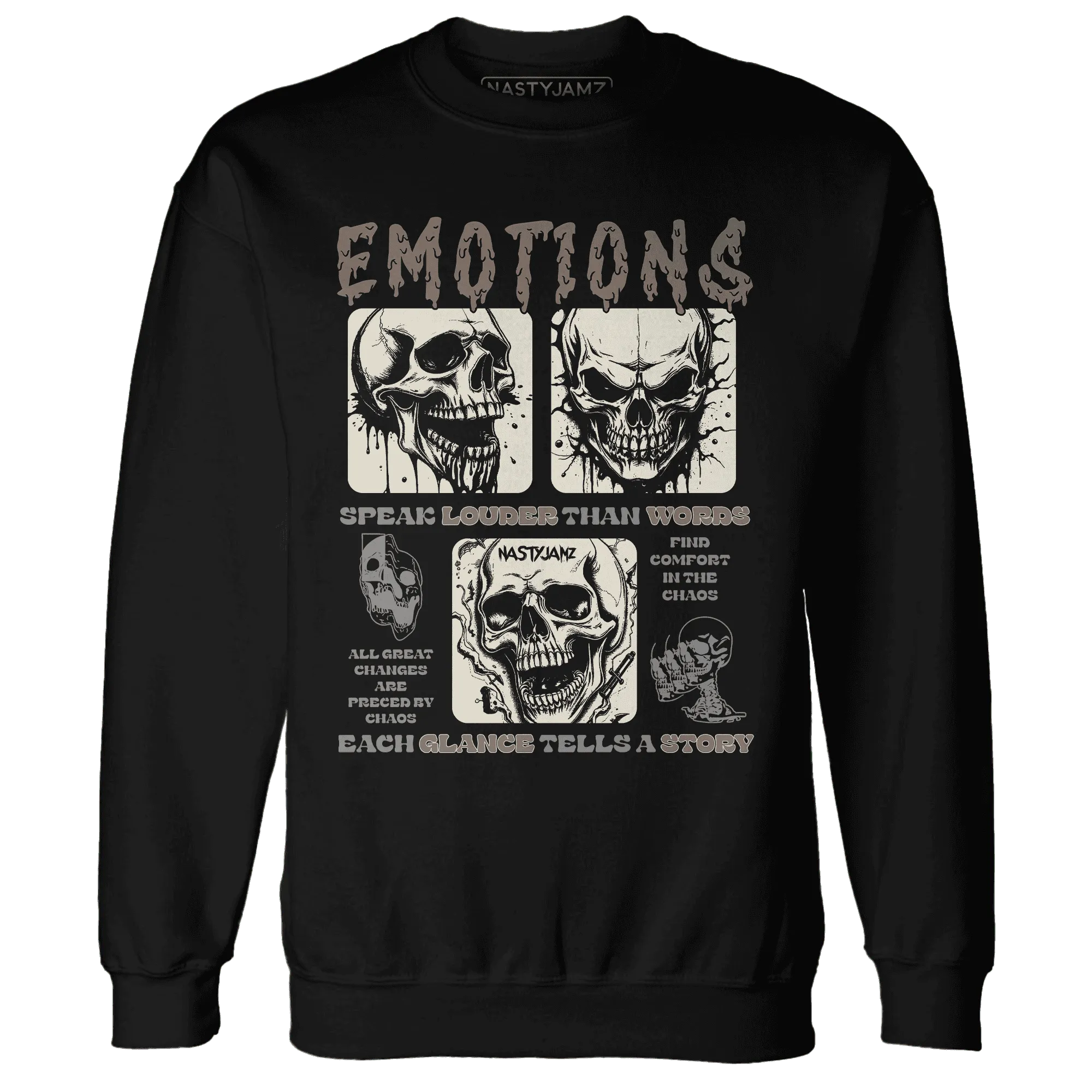 NastyJamz-Low-Mocha-1s-Sweatshirt-Match-Emotions-Skull
