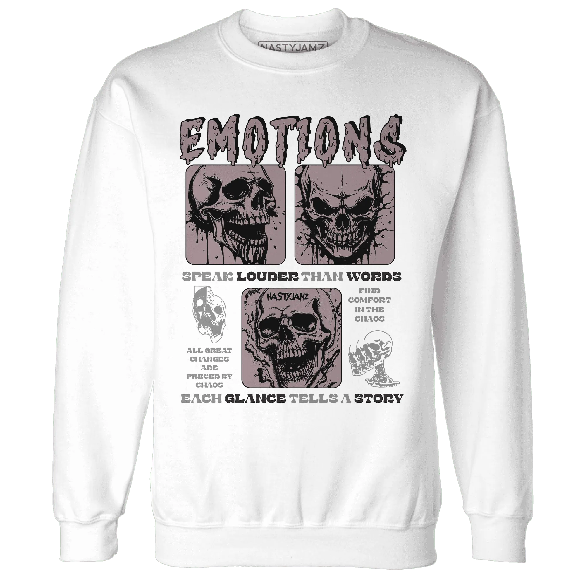 NastyJamz-Black-Violet-Ore-3s-Sweatshirt-Match-Emotions-Skull