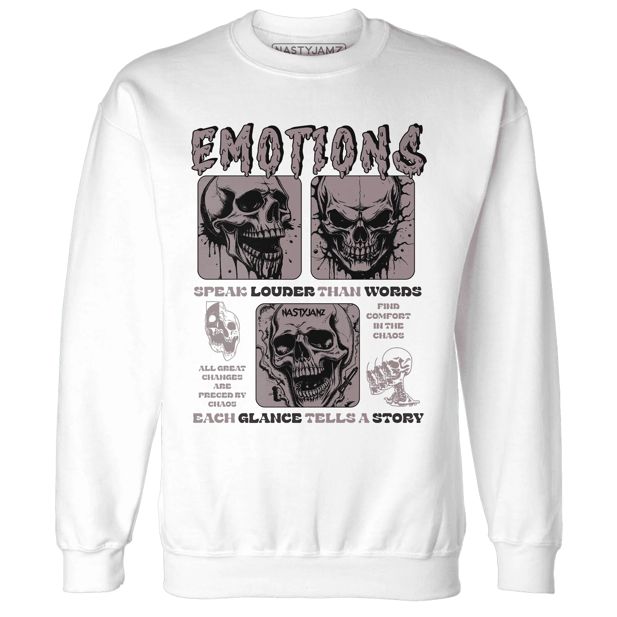 Black-Violet-Ore-3s-NastyJamz-Sweatshirt-Match-Emotions-Skull